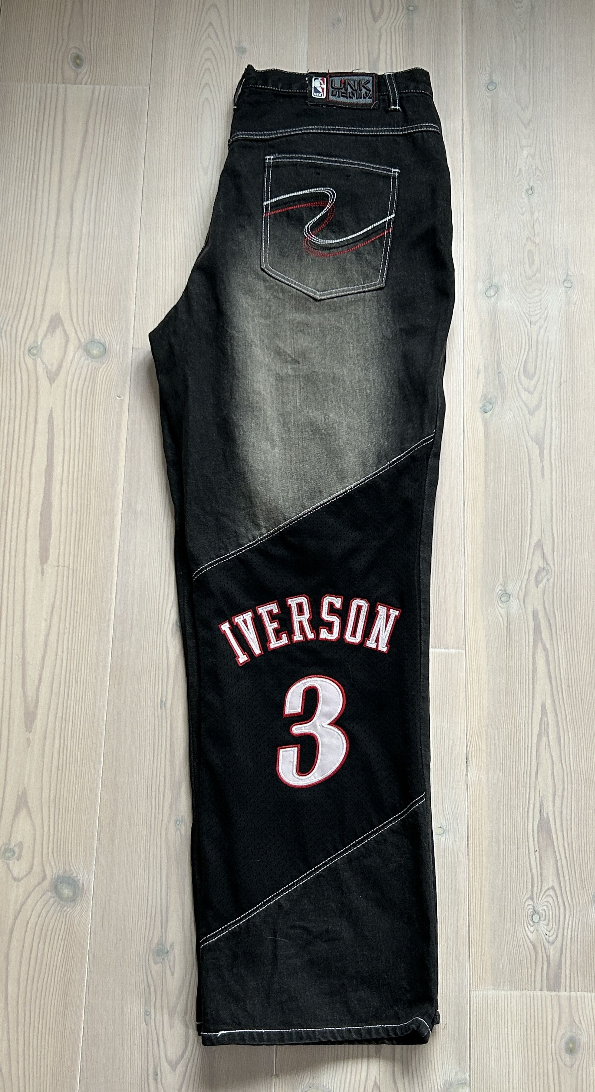 NBA Vintage UNK Denim NBA 76sixers Allan Iverson Jeans Size US 36 / EU 52 - 4 Thumbnail