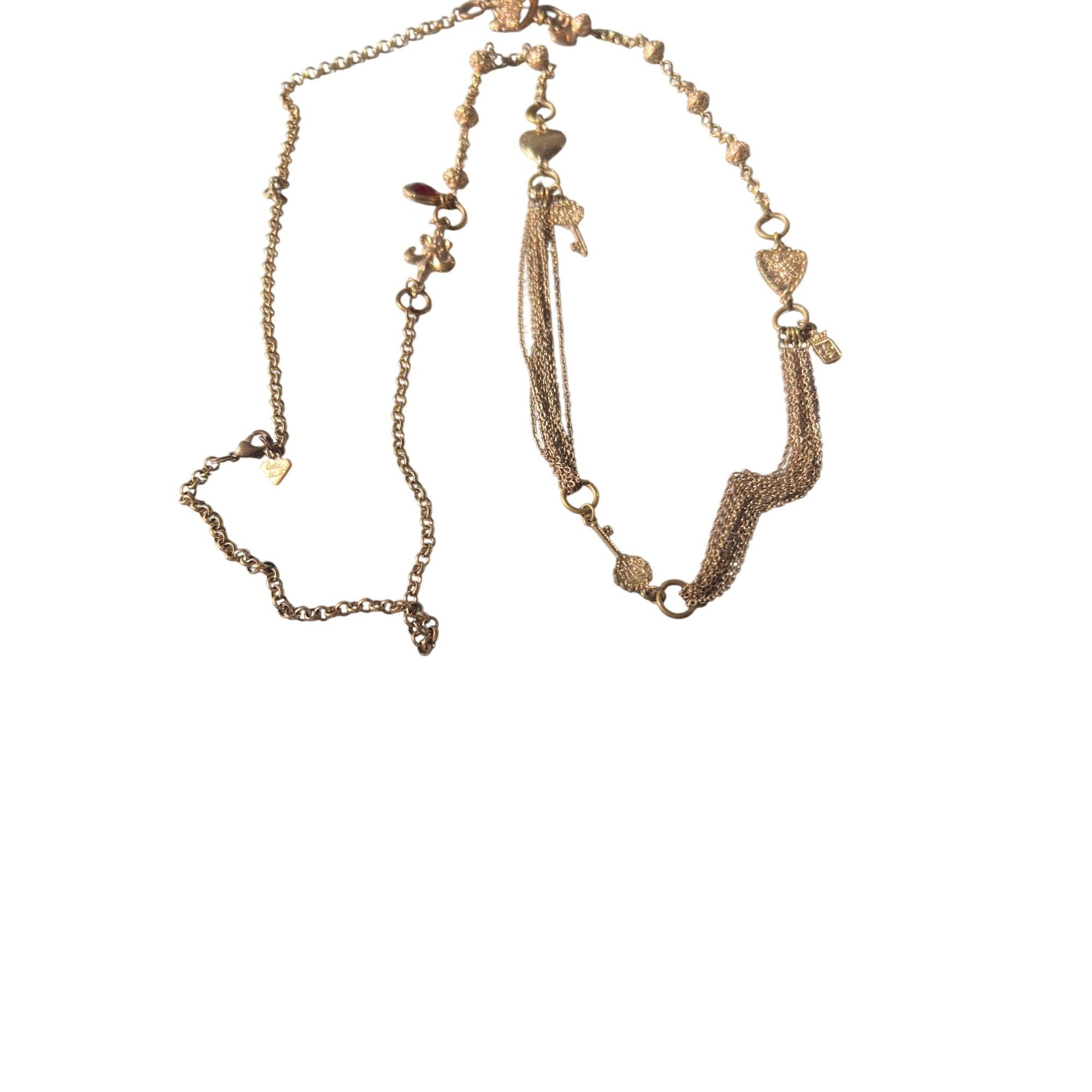 Other Cookie Lee Gold Tone Long Multi Chain Necklace Heart Key Fle Size ONE SIZE - 1 Thumbnail