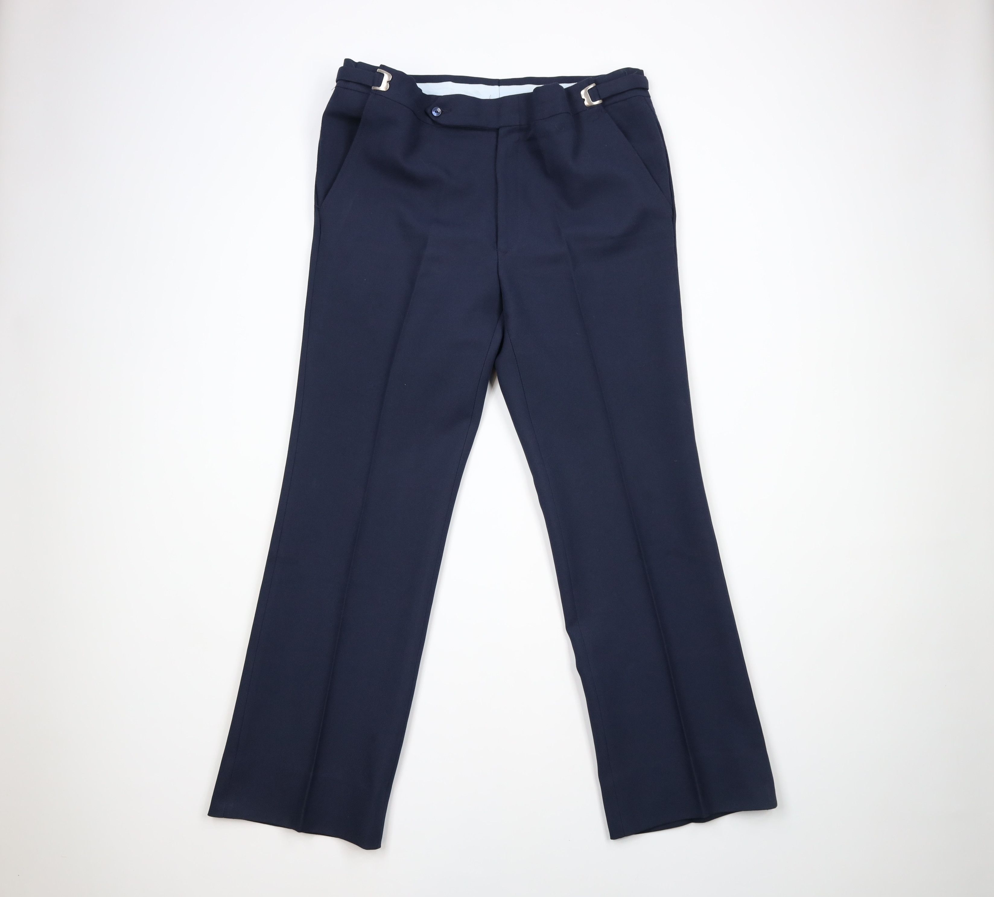 image of Vintage 60S 70's Streetwear Knit Bell Bottoms Chino Pants Usa in Blue, Men's (Size 40)