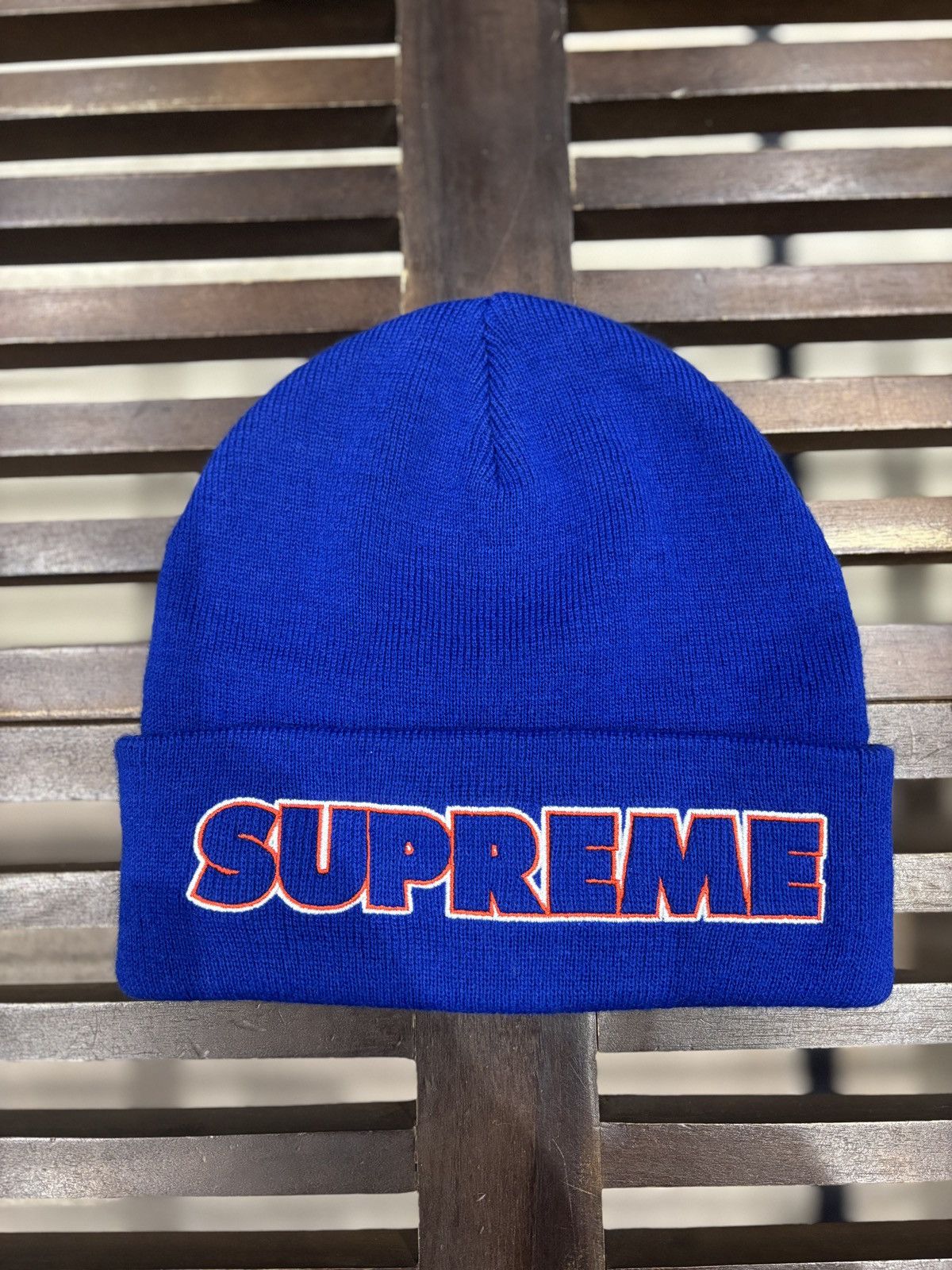 Supreme Supreme World Famous Outline Beanie Blue Size ONE SIZE - 2 Thumbnail