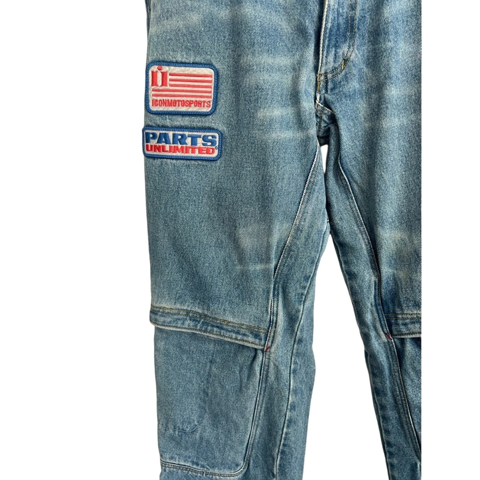Black Icon Icon Mens Anthem Pant Biker Moto Jeans Cargo Denim 34x32 Size US 34 / EU 50 - 4 Thumbnail
