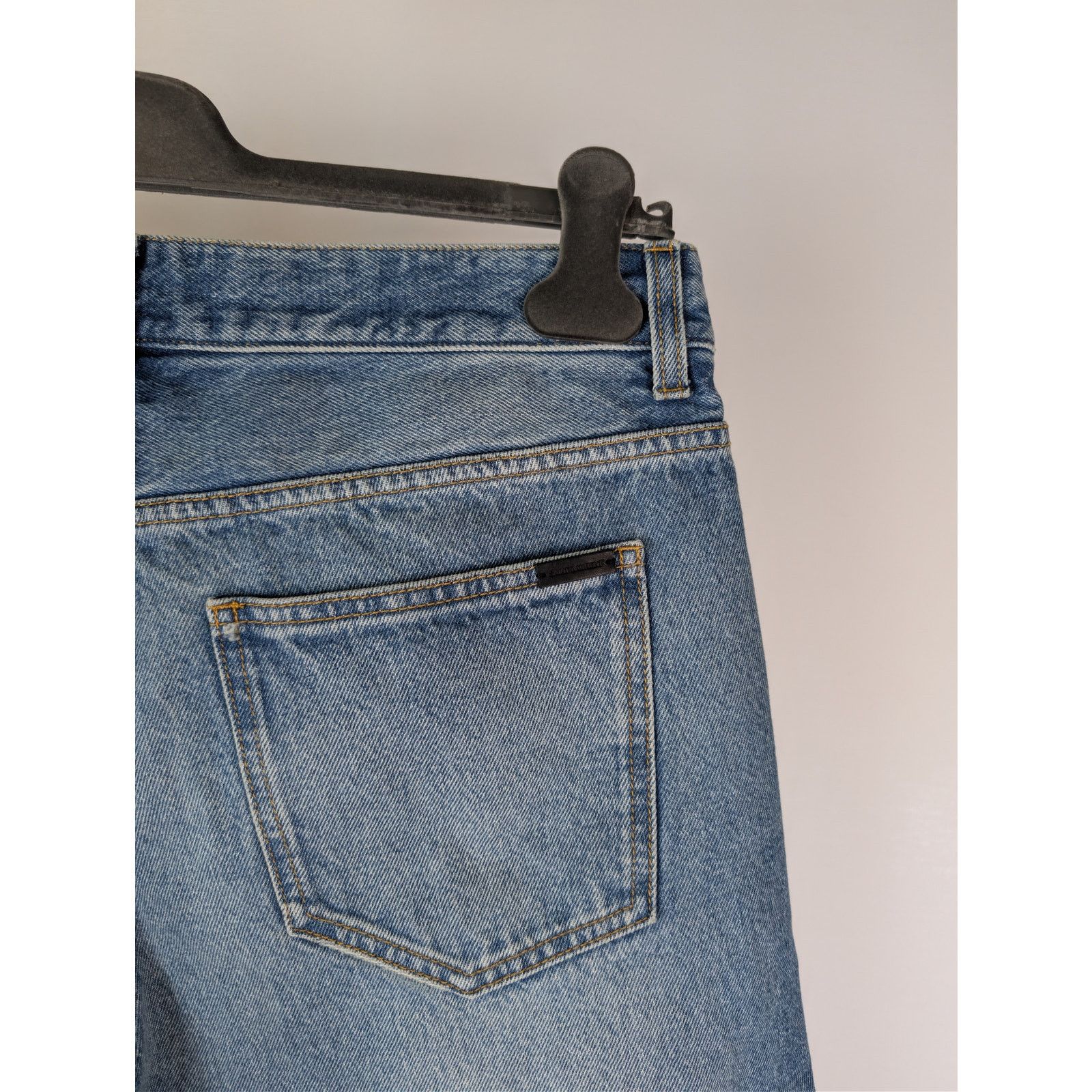 Saint Laurent Paris o1rshd1 Long Extreme Baggy Globe Sky Denim Jeans in Blue Size US 34 / EU 50 - 14 Thumbnail