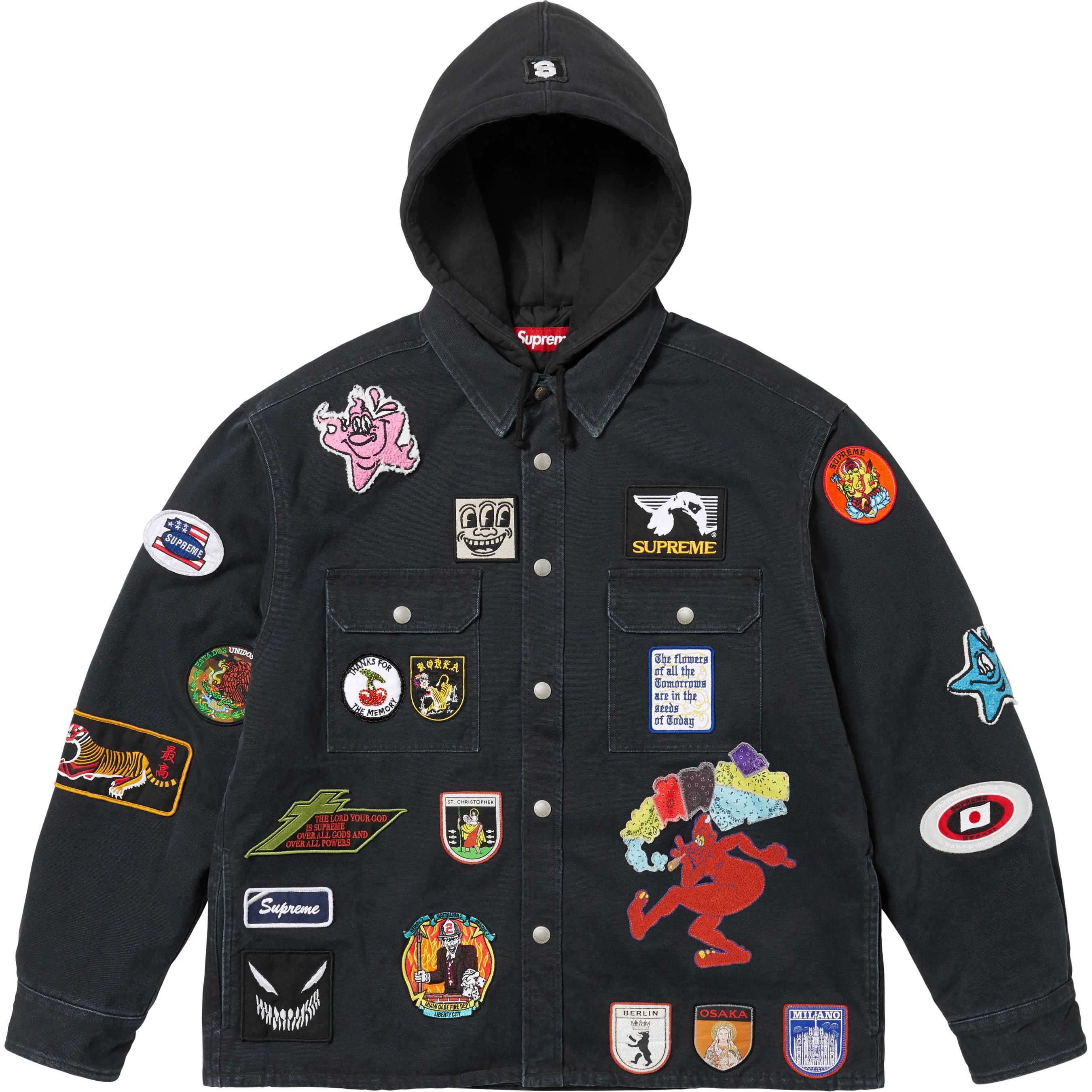 Supreme Supreme Patches Hooded Zip Up Shirt Size US L / EU 52-54 / 3 - 1 Thumbnail