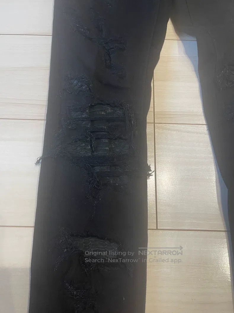 Amiri Amiri Size 30 Pure black denim snake skin pants Size US 30 / EU 46 - 2 Thumbnail