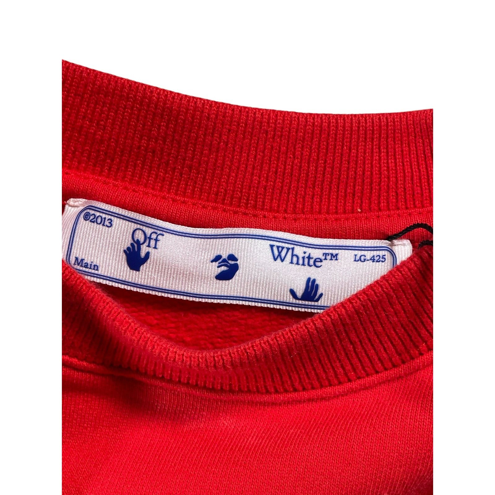 Off-White Off-White 'Hand Of God' Red Crewneck Size US XS / EU 42 / 0 - 3 Thumbnail