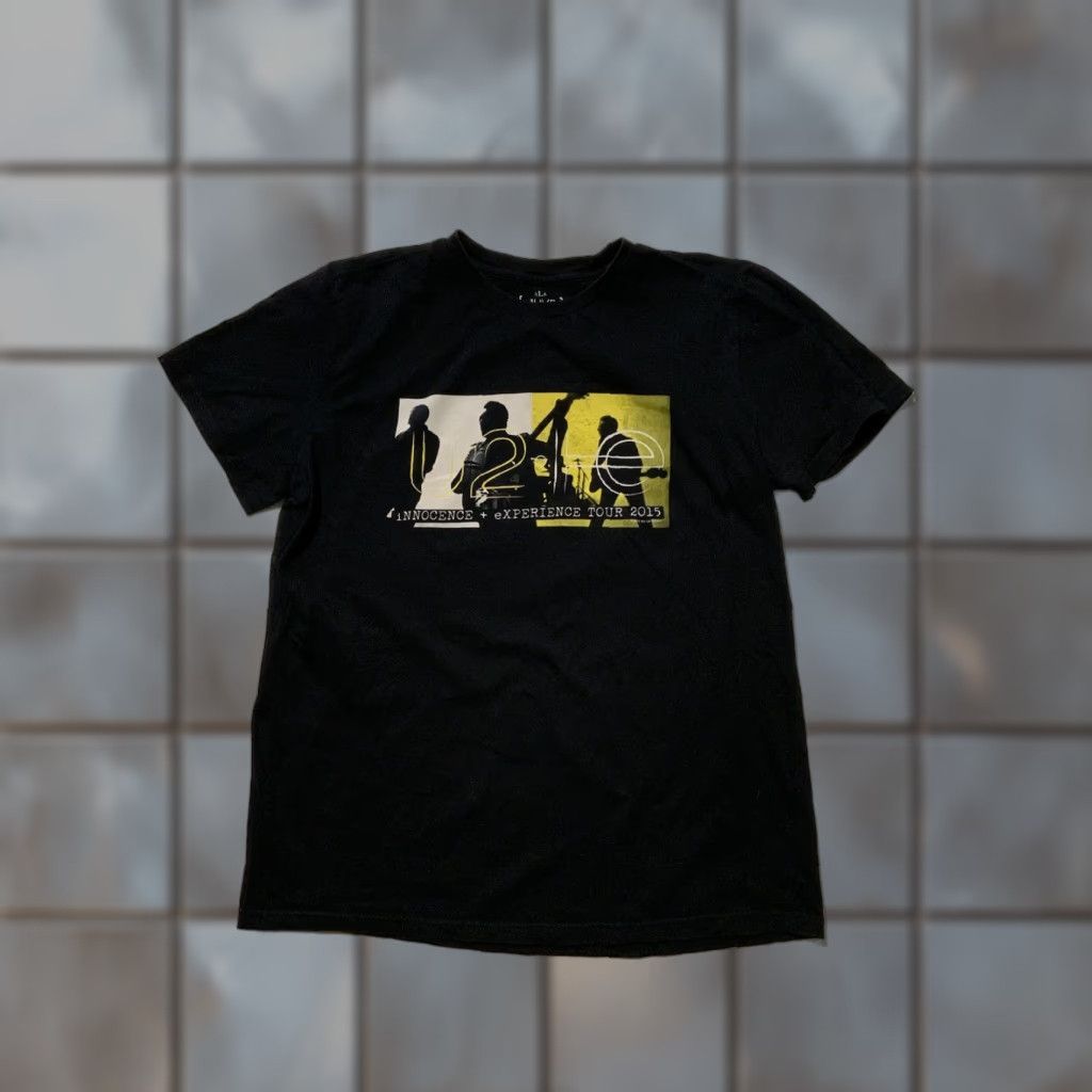 Olive VINTAGE U2 Innocence Experience Tour 2015 Concert Official Merch Band Graphic T-Shirt LG Black Mens Large Shirt Size US L / EU 52-54 / 3 - 1 Thumbnail