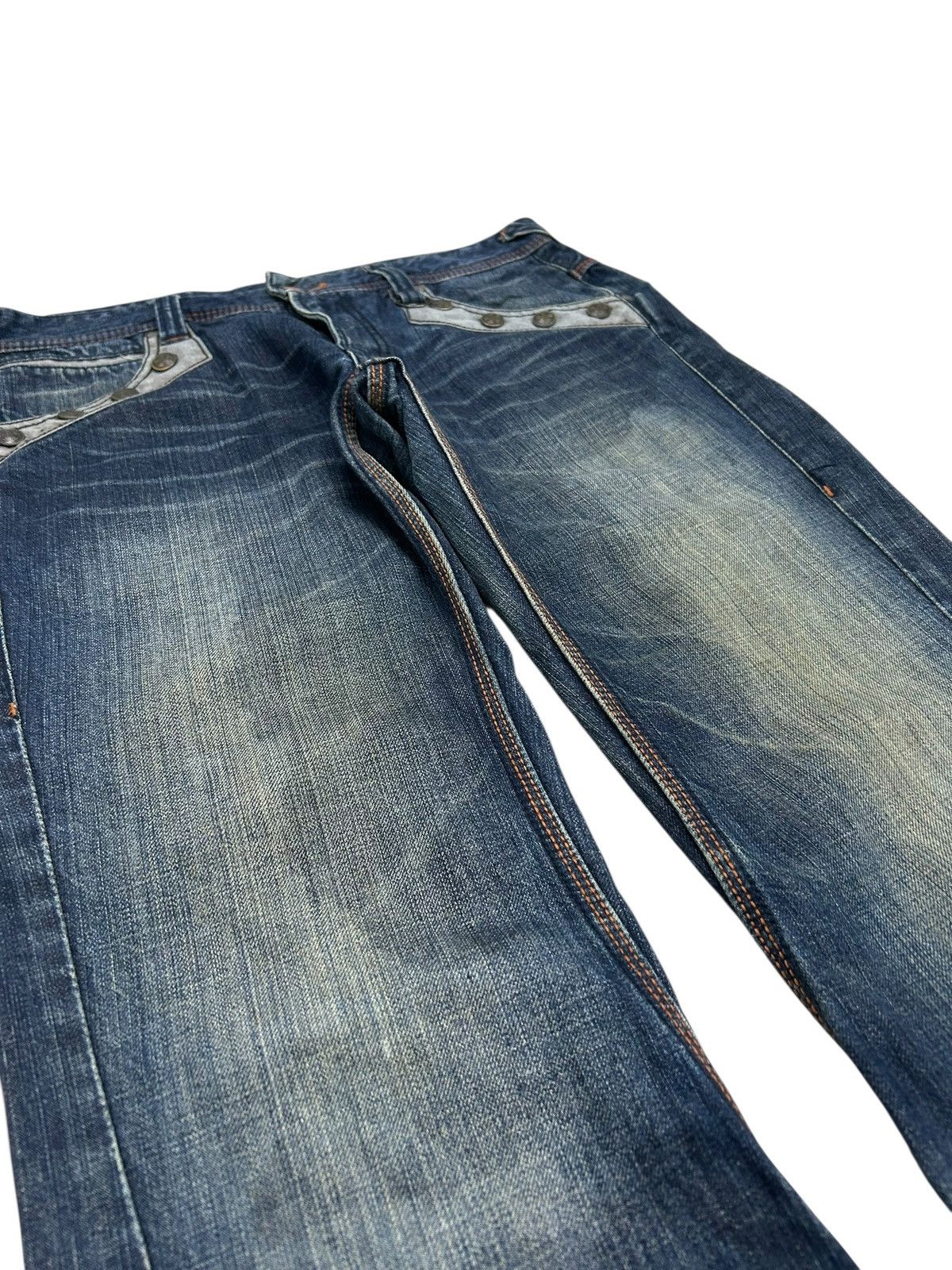 Japanese Brand Y2k Hideaways Nicole Mud Wash Rivet Button Size US 31 - 4 Thumbnail