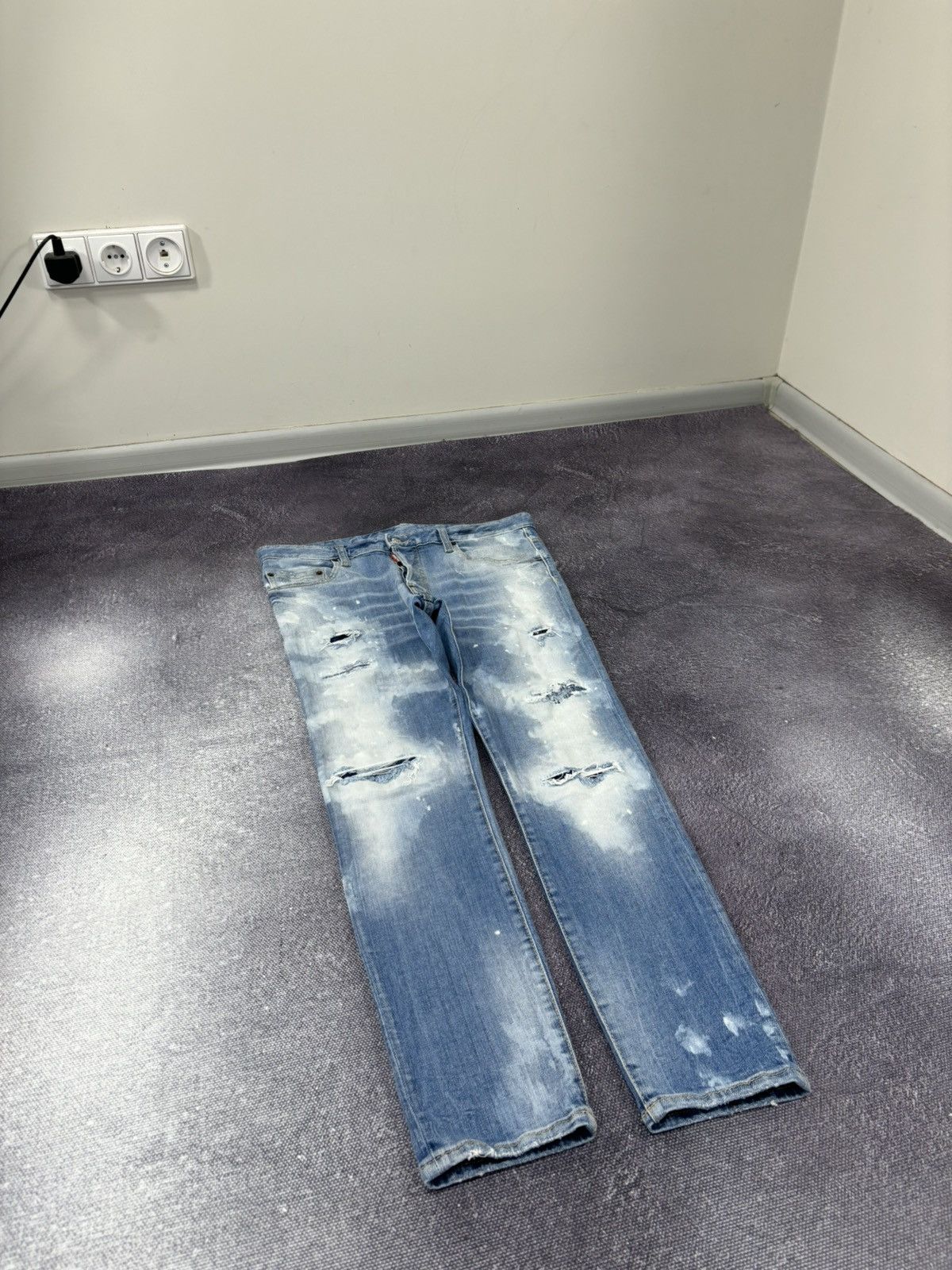 Dsquared2 Dsquared2 Light Blue Ripped Skinny Distressed Denim Jeans Size US 34 / EU 50 - 3 Thumbnail