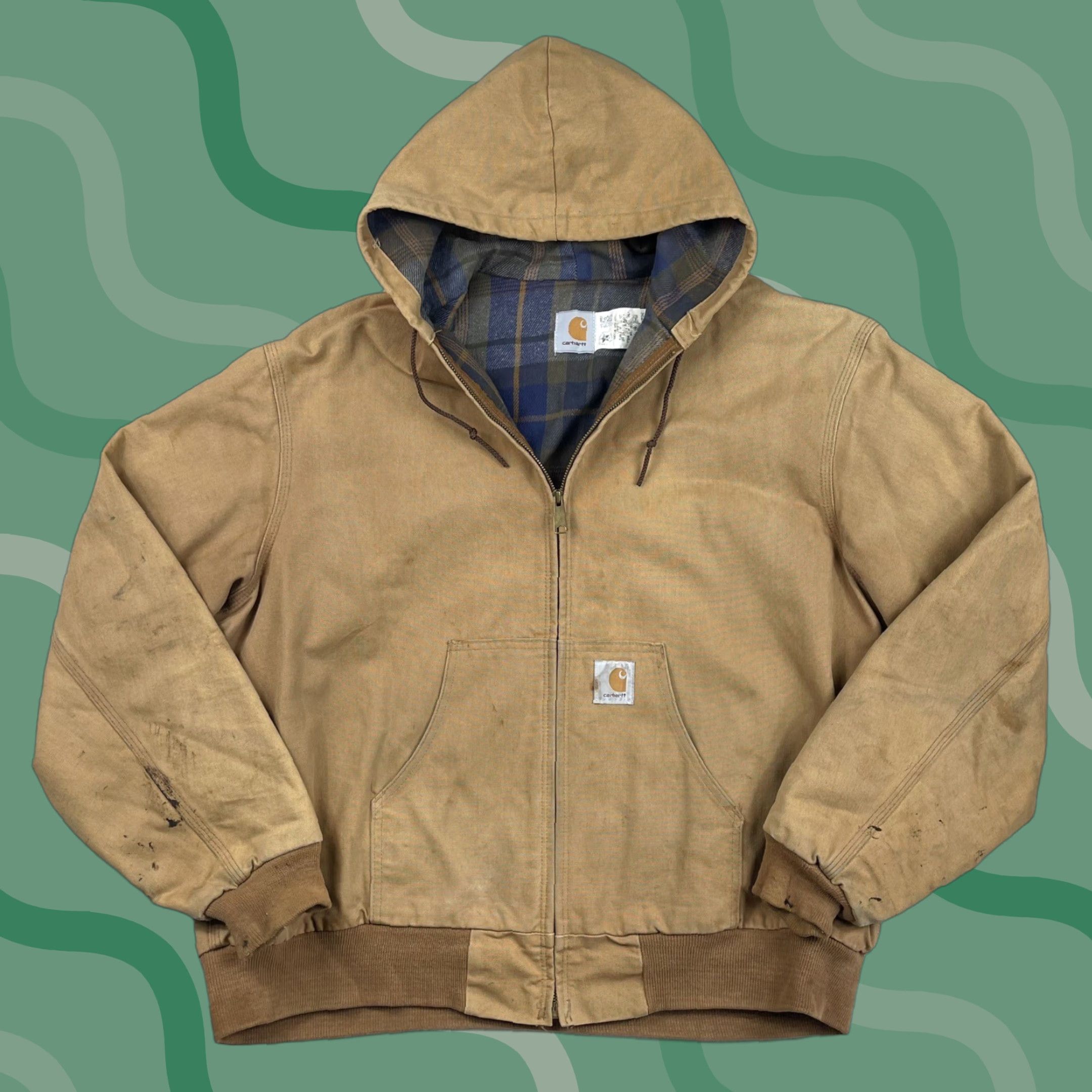 Carhartt VINTAGE Carhartt Jacket 2XL Bomber Jacket Brown Flannel Lined 90s Workwear Mens Size US XXL / EU 58 / 5 - 1 Thumbnail