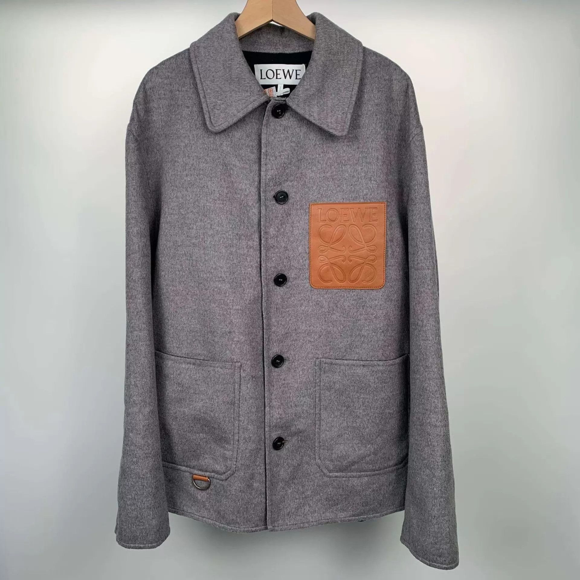 Loewe LOEWE Gray Wool Jacket Chest Leather Patch Logo 46 Size US S / EU 44-46 / 1 - 1 Thumbnail