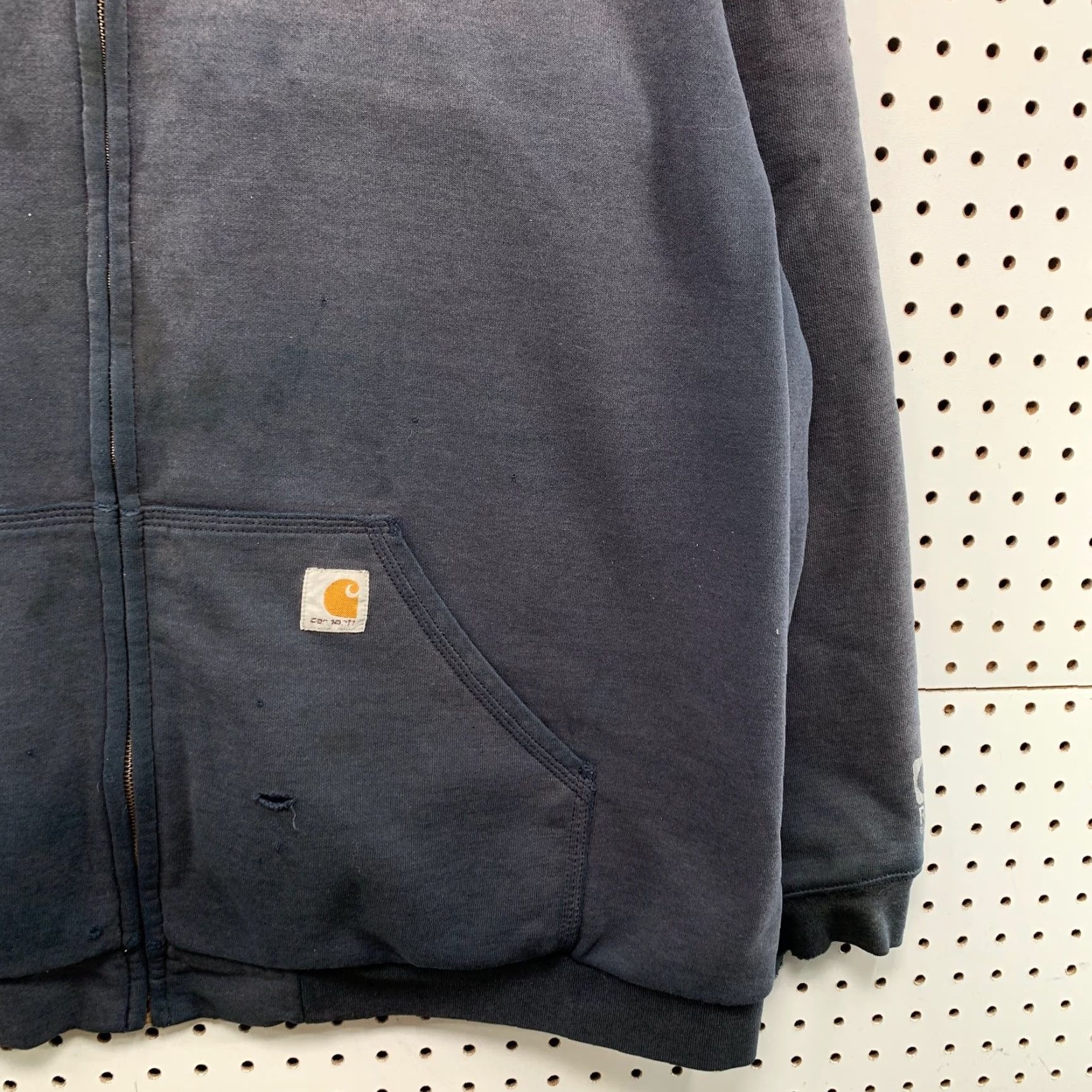 Carhartt VINTAGE Carhartt Hoodie Sweatshirt Mens 3XLT Tall Sun Faded Blue Thermal Lined Hoodie Mens XS Blue Winter Sweatshirt Carhartt Size US XS / EU 42 / 0 - 6 Thumbnail