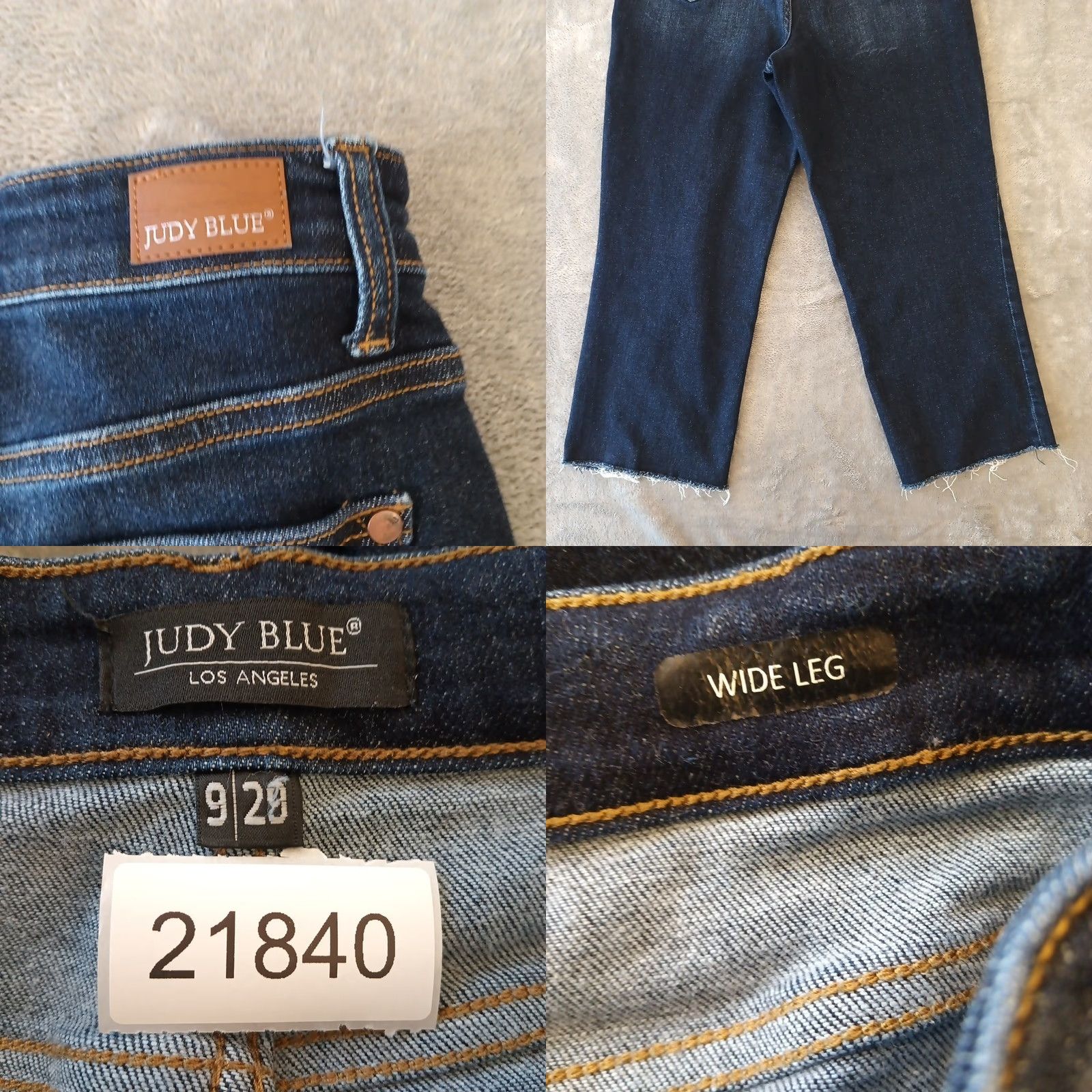 Vintage Judy Blue Jeans Womens Size 9/29 Blue Dark Wash Wide-Leg Capri Size 29" - 8 Thumbnail
