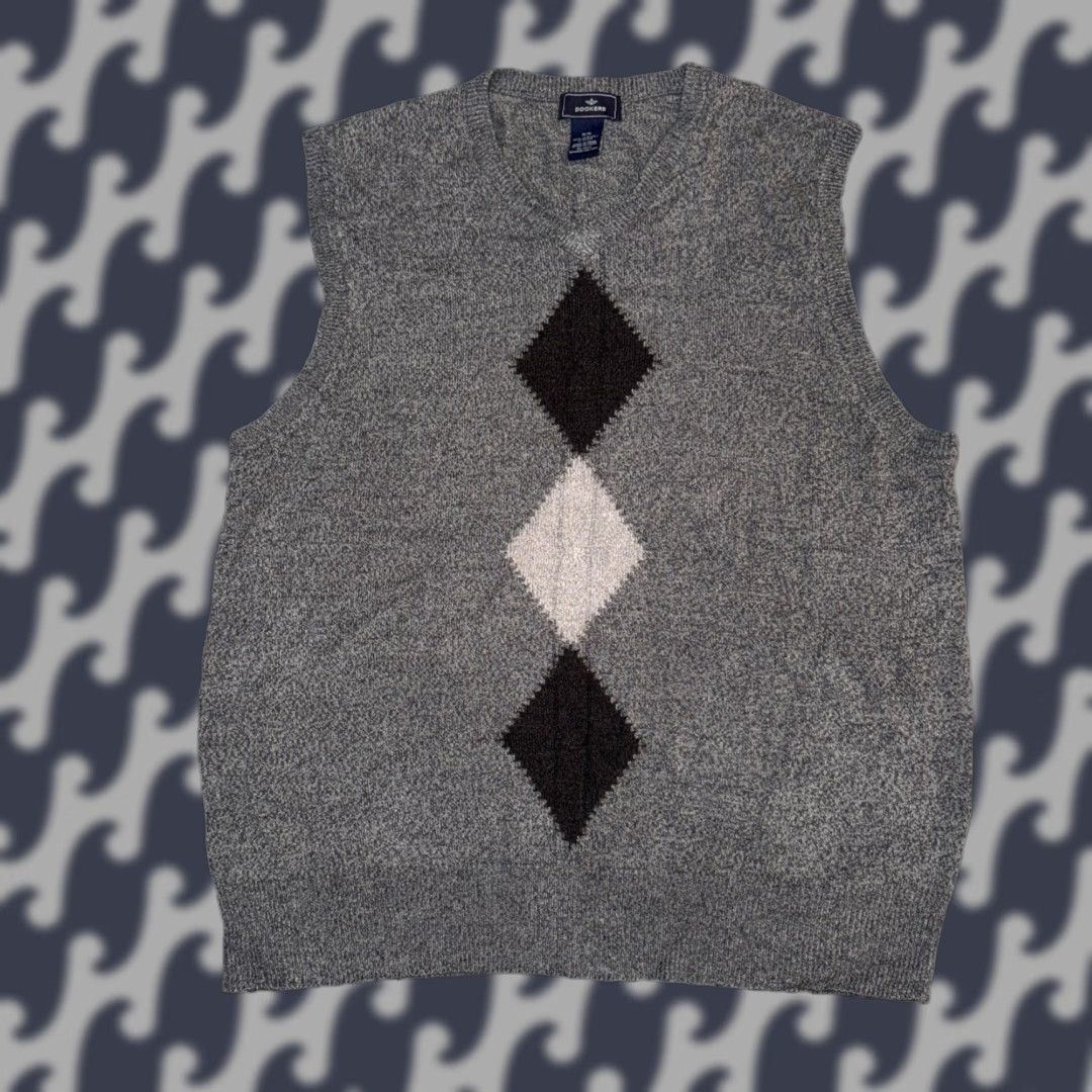 Dockers DOCKERS Pullover Knit Sweater Vest Men M Gray Argyle Diamond V-Neck Casual Business Size US M / EU 48-50 / 2 - 1 Thumbnail