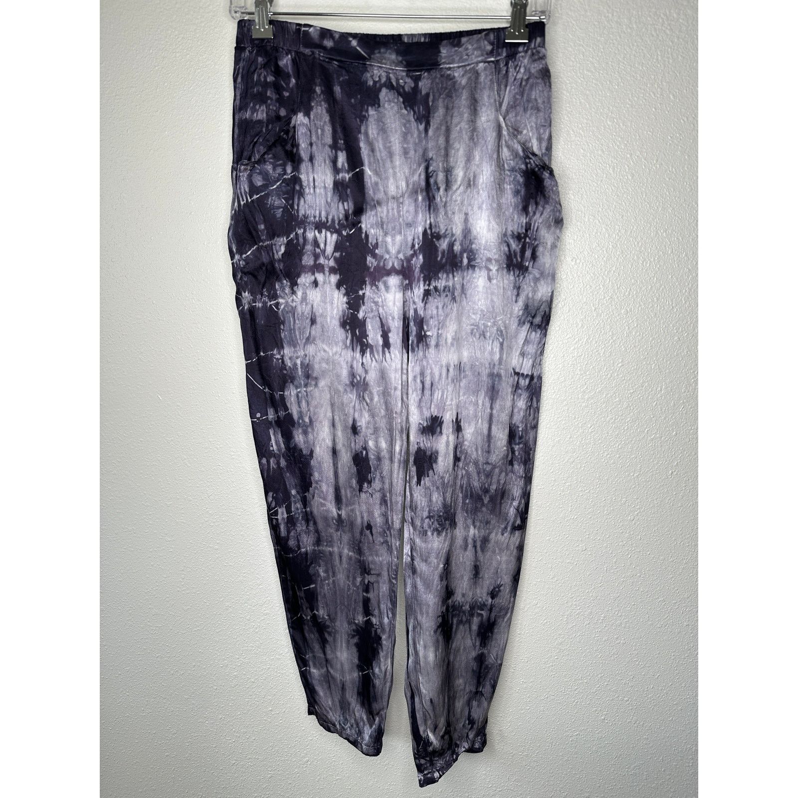 Nation LTD Nation Ltd Purple Cream Tie Dye Satin Elastic Waist Pants S Size 27" / US 4 / IT 40 - 6 Thumbnail