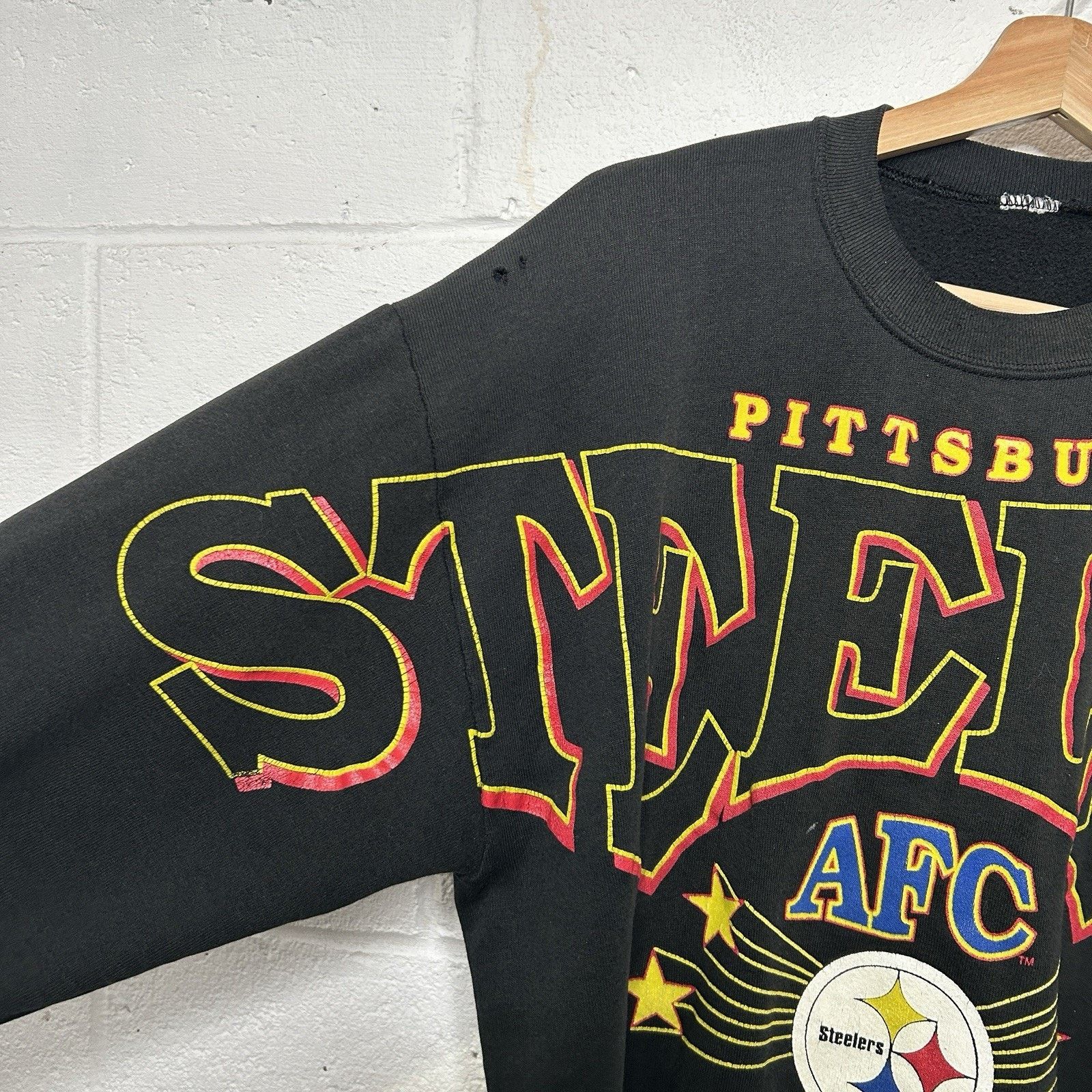 Fruit Of The Loom Vintage NFL Pittsburgh Steelers 1996 Spellout Sweatshirt Size US S / EU 44-46 / 1 - 3 Thumbnail