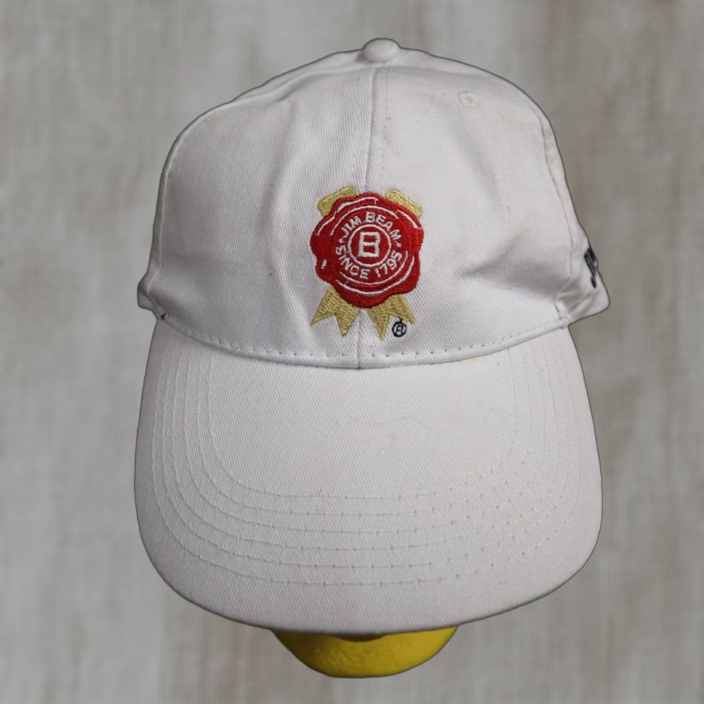 Vintage Jim Beam Since 1795 Kentucky Bourbon Whiskey Hat Unisex Adults One Size White Adjustable 100% Cotton Baseball Cap Mens Womens Boys Girls Size ONE SIZE - 1 Thumbnail