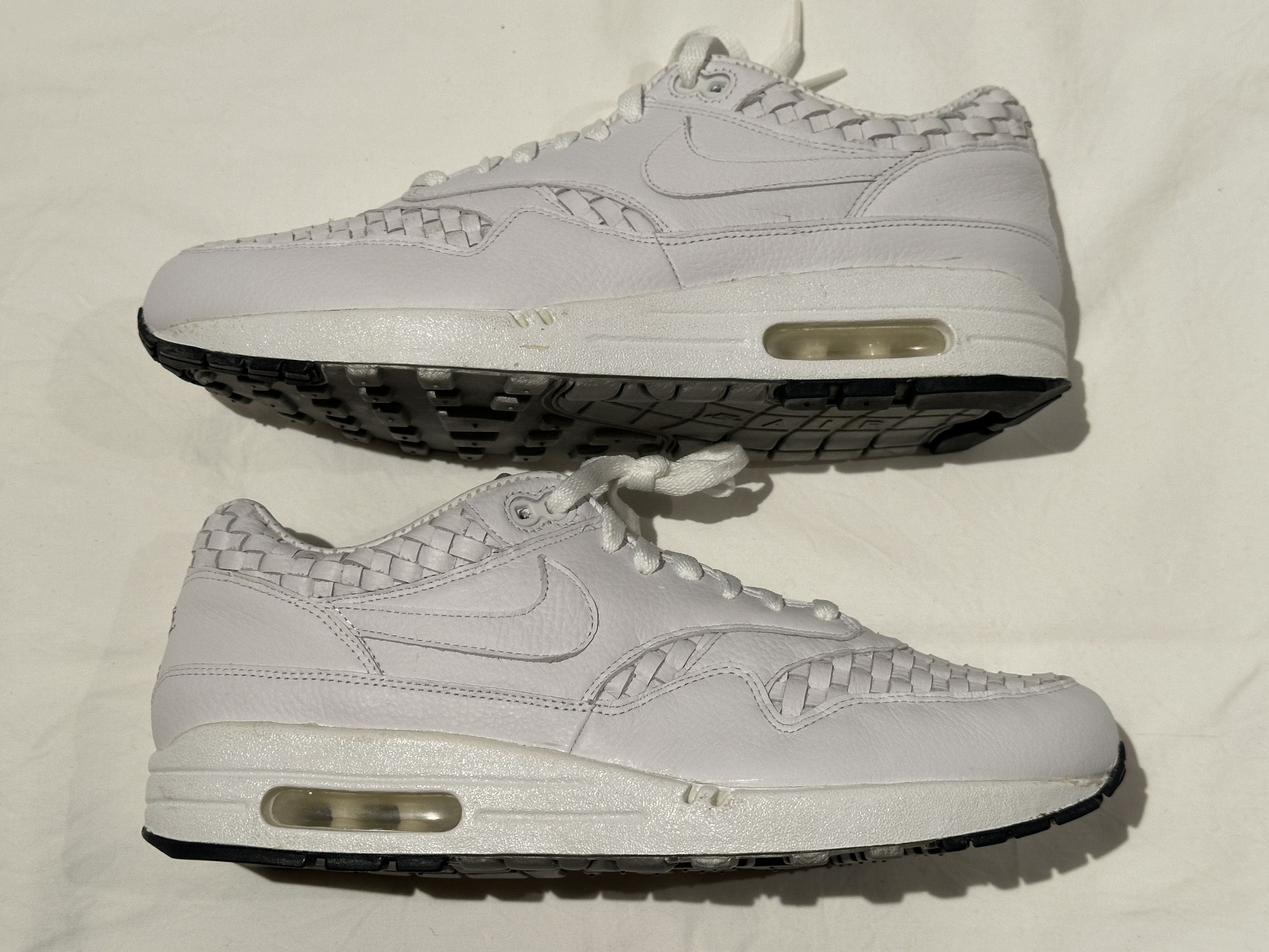 Nike NEW NIKE AIR MAX 1 PREMIUM SP WHITE 'WOVEN LEATHER' SZ 11 Size US 11 / EU 44 - 1 Thumbnail