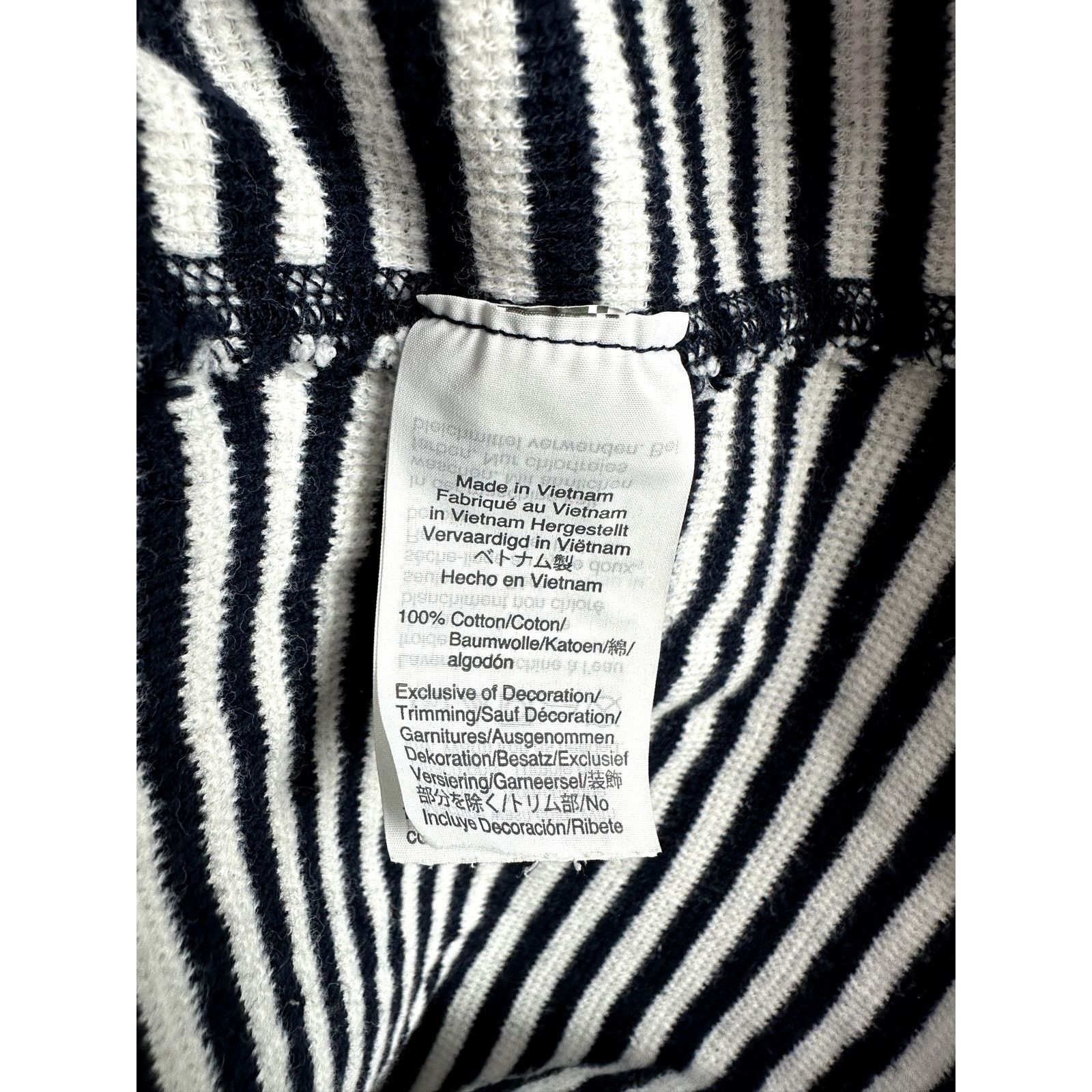 J.Crew J Crew Blue White Stripe Funnel Neck Tunic Waffle Knit XS Size XS / US 0-2 / IT 36-38 - 7 Thumbnail