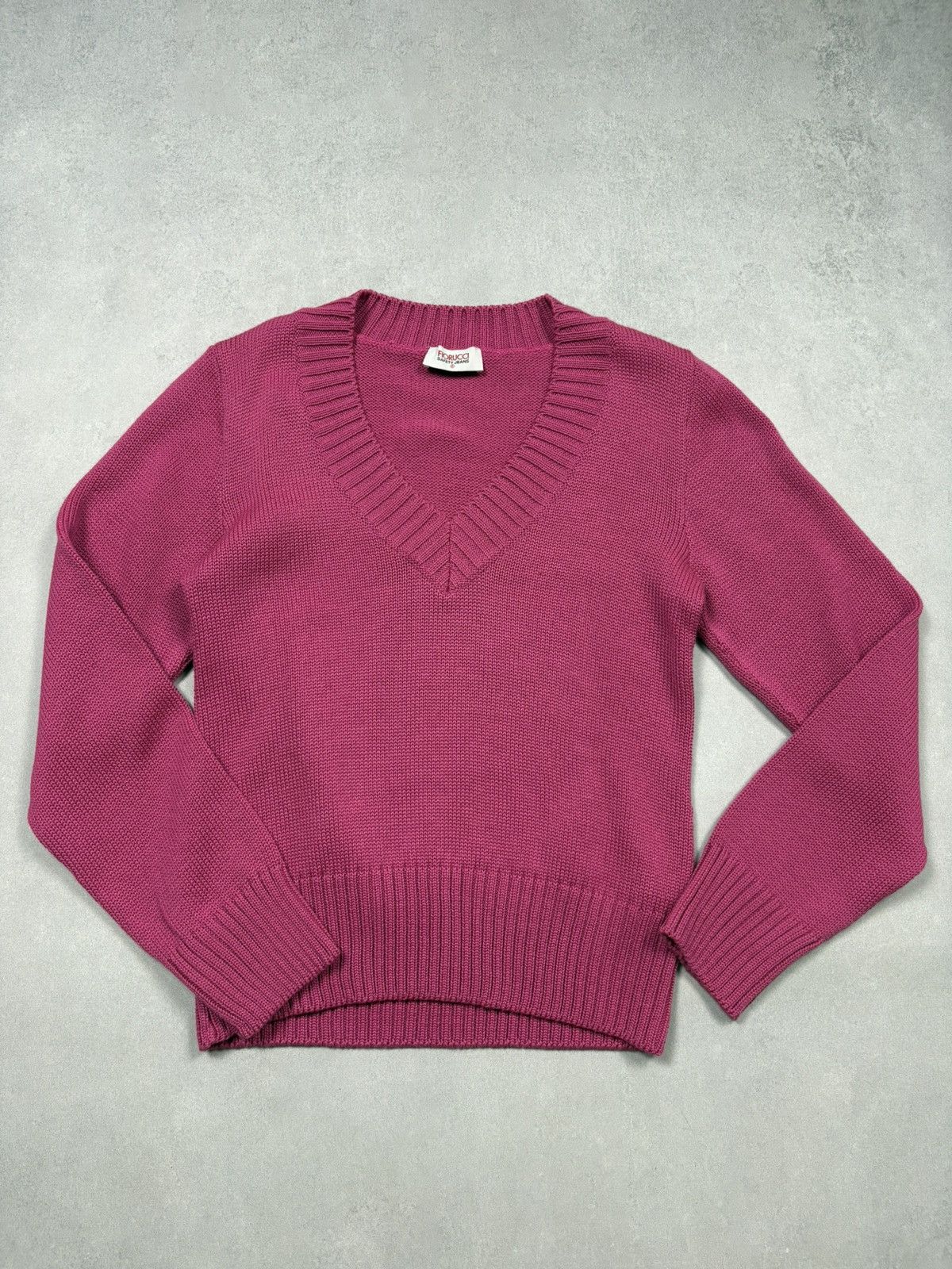 Fiorucci Fiorucci Pink Bunny Knit Sweater Wool Blend V Neck XL Y2K Size XL / US 12-14 / IT 48-50 - 2 Thumbnail