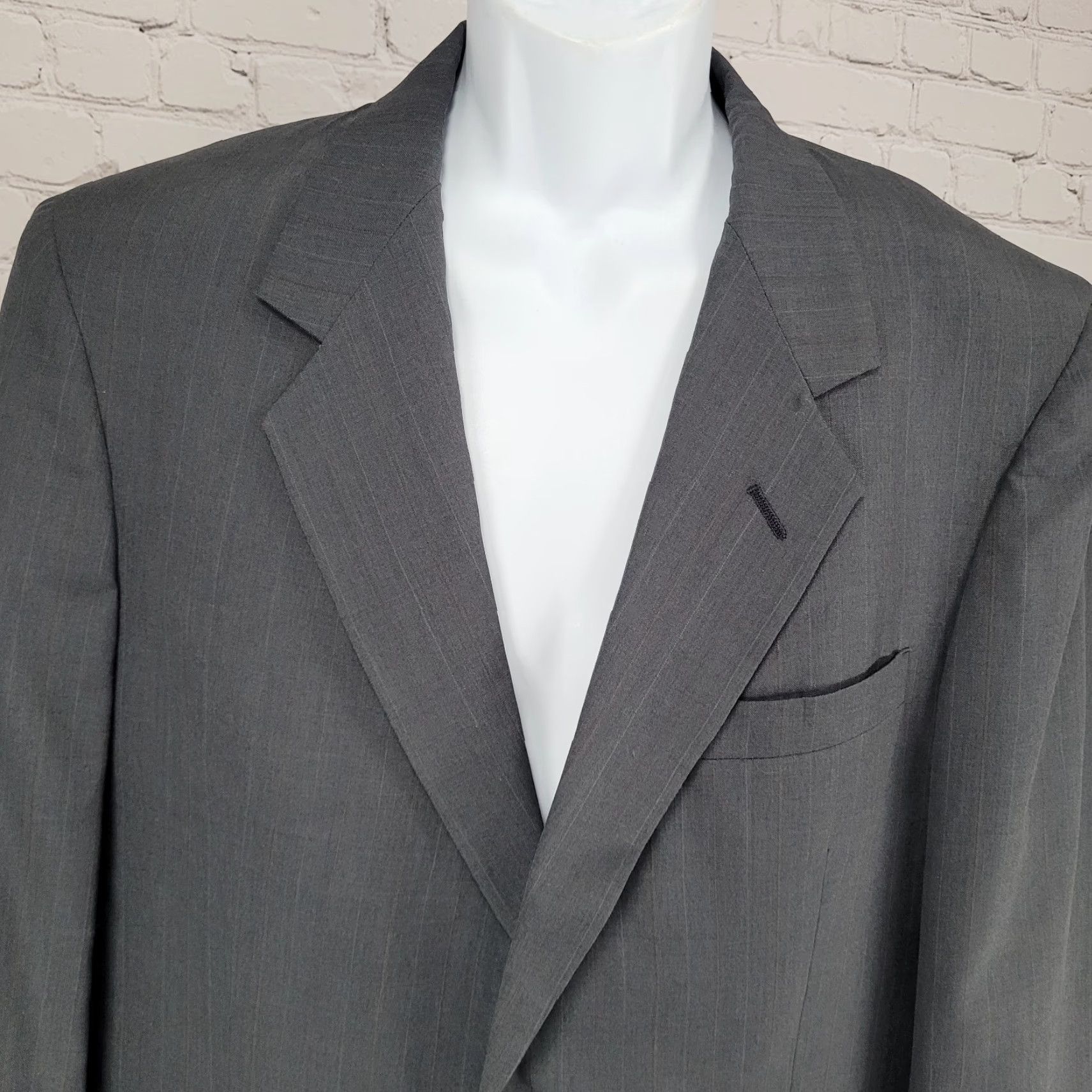 Vintage VINTAGE Kuppenheimer Gray Pinstriped Blazer Sport Coat Size 42 Regular Mens Size 42R - 6 Thumbnail