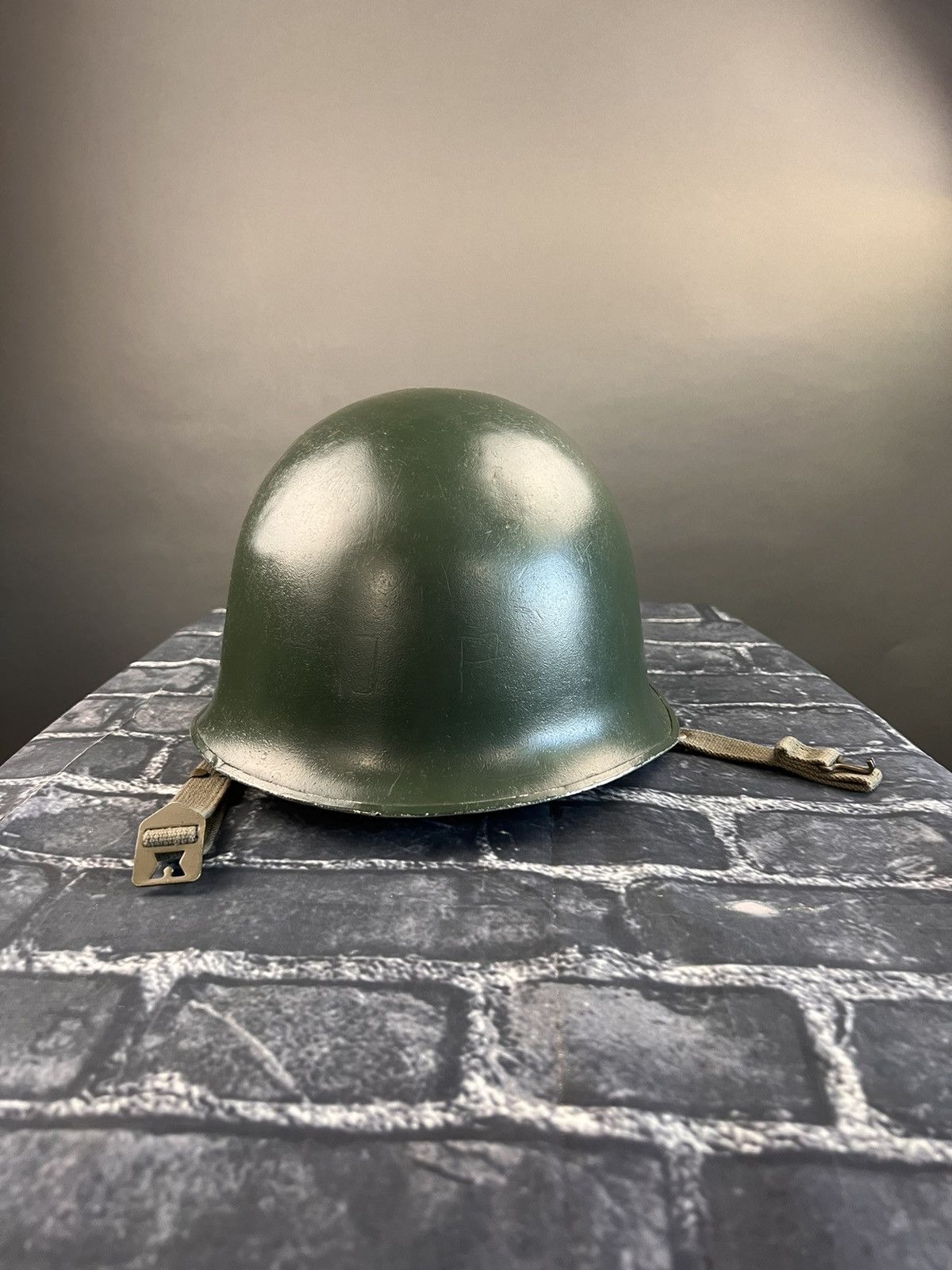 Vintage 1940s World War 2 WWII Era Solid Metal Army Helmet