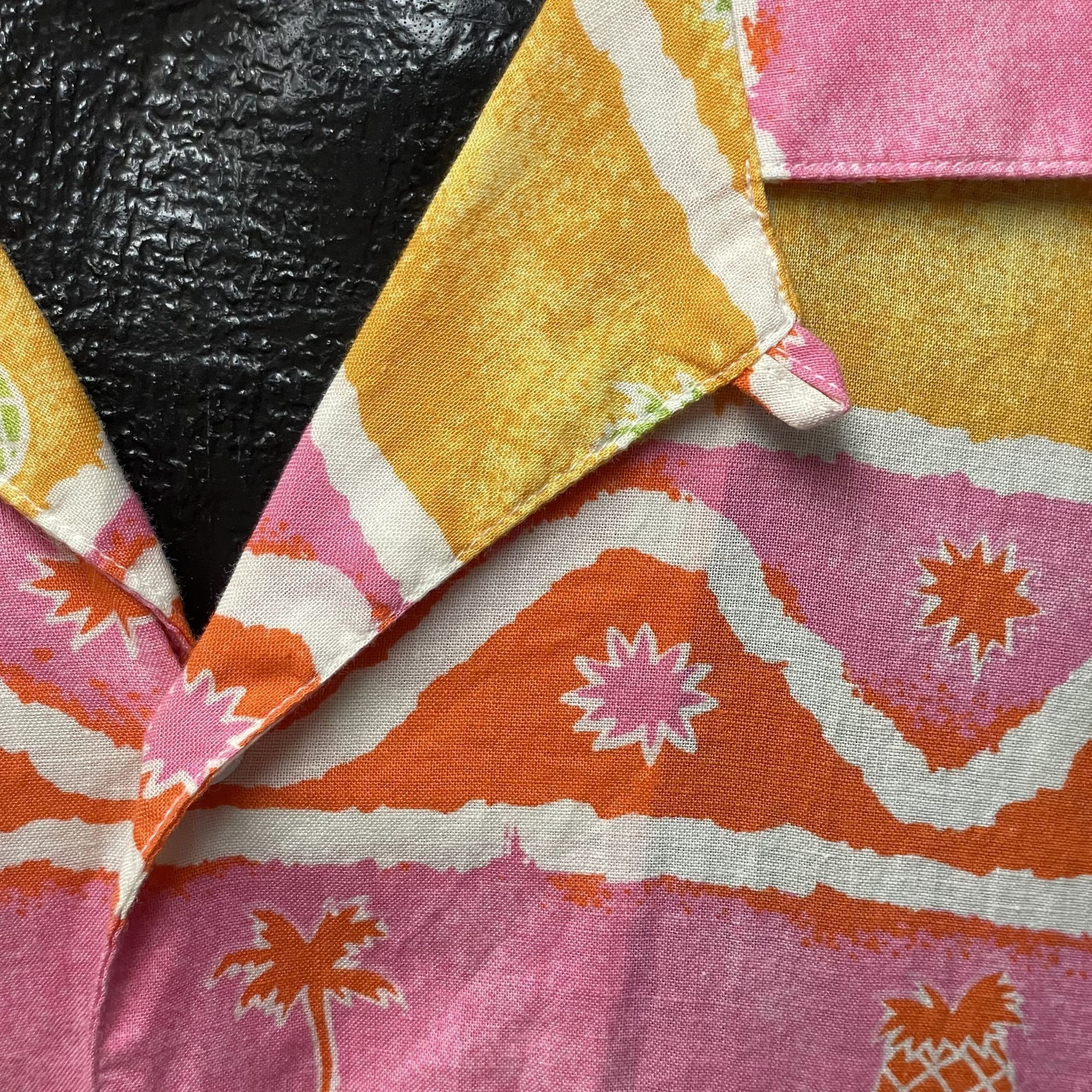 Other Vtg HEET NEON Pink Orange PINEAPPLES Loop Collar Shirt Size US L / EU 52-54 / 3 - 8 Thumbnail