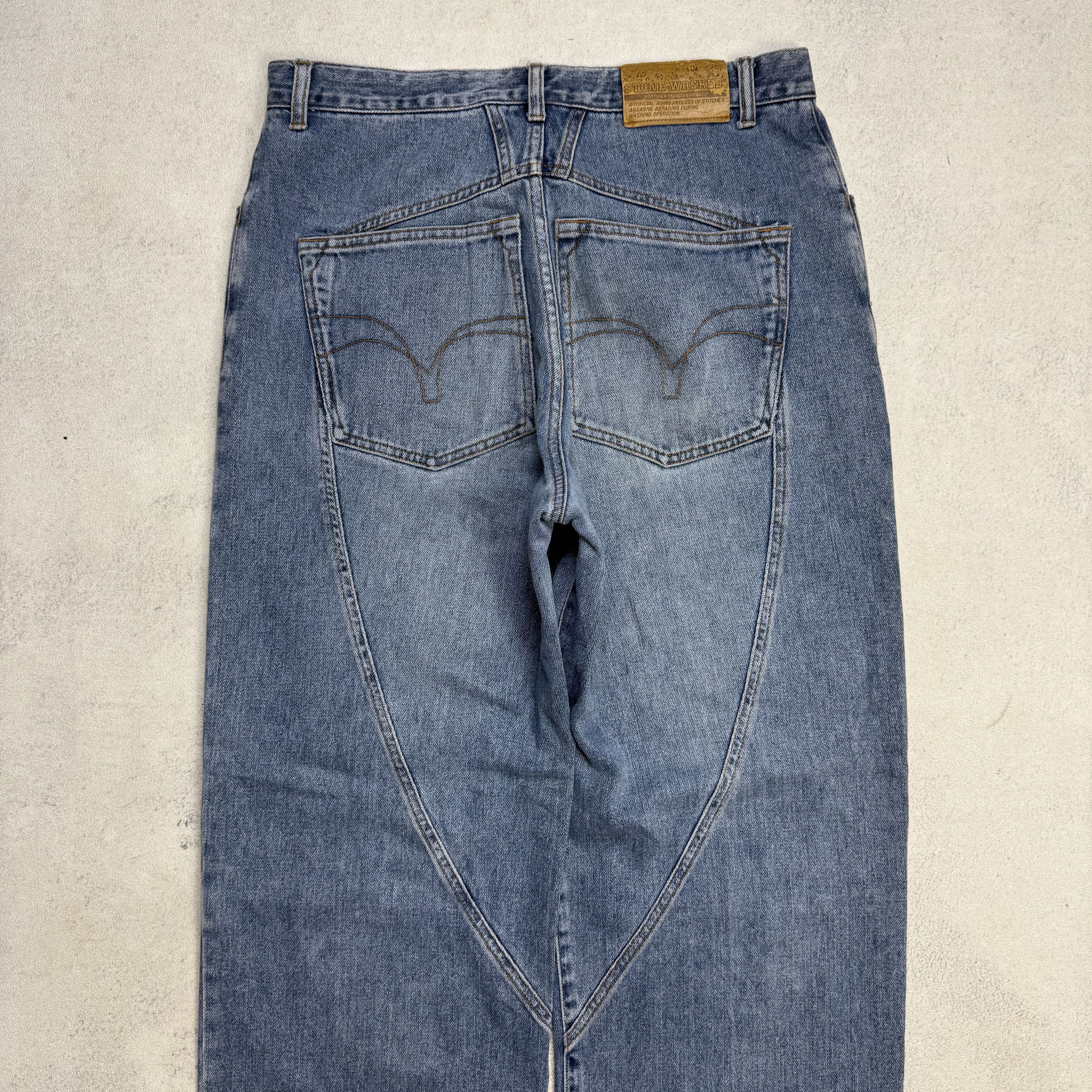 Marithe + Francois Girbaud Marithe Francois Girbaud Stone Washed Wide Leg Baggy Denim Size US 32 / EU 48 - 6 Thumbnail