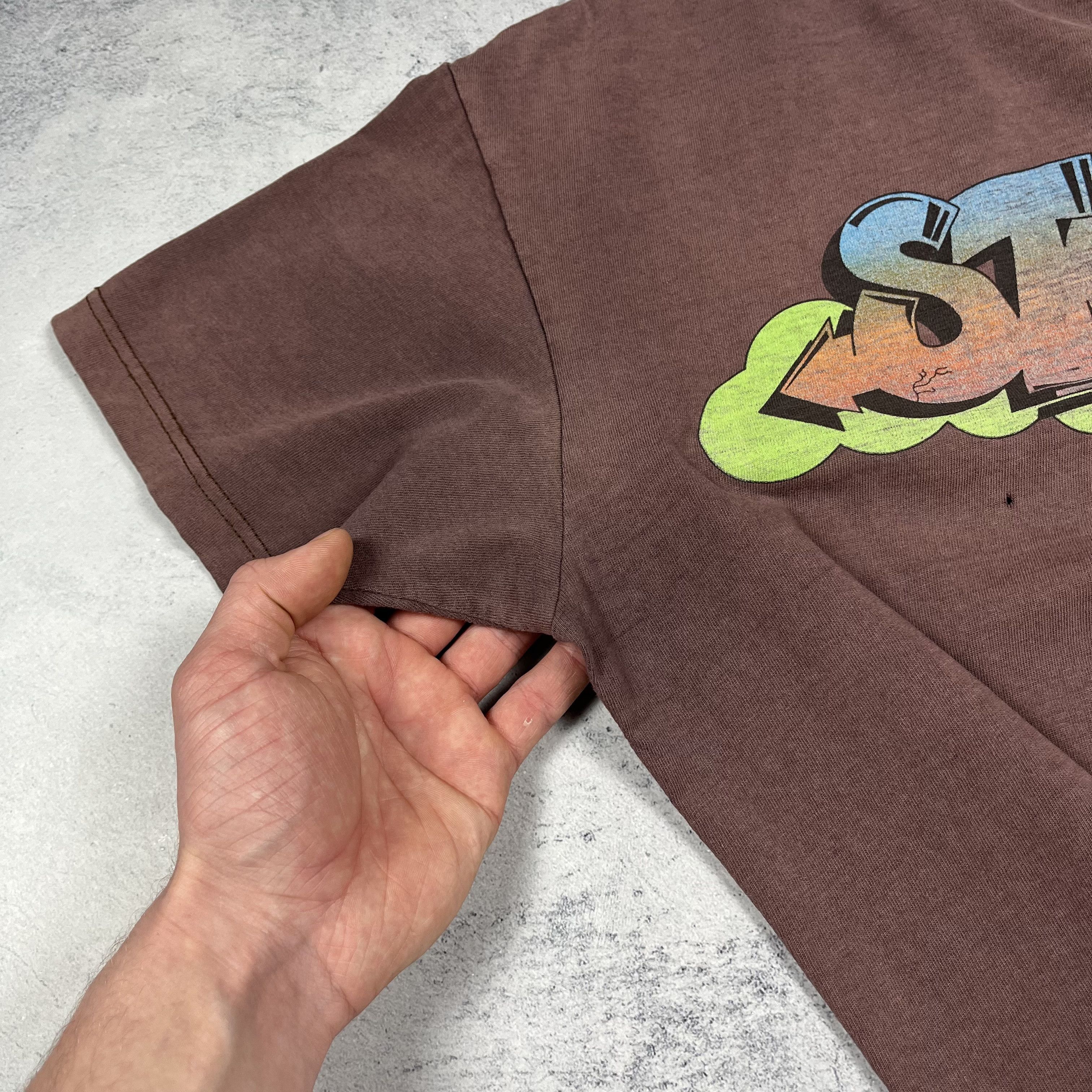 Stussy Vintage Stussy Graffiti Sunfaded Brown T Shirt 2000’s Size US L / EU 52-54 / 3 - 15 Thumbnail