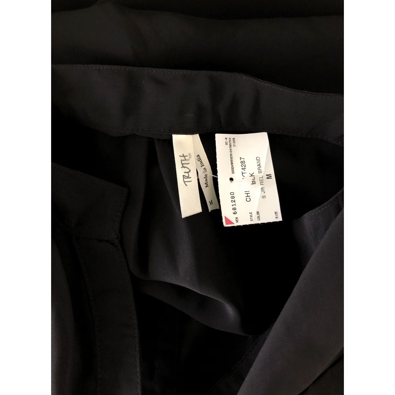 Vintage VINTAGE Flowy Chiffon Top Blk 1/2 Button 3/4 Roll Tab sleeve Hi Lo Fairy Shirt Womens M Black Chiffon Button HiLo Fairy 90s Modern Size M / US 6-8 / IT 42-44 - 3 Thumbnail