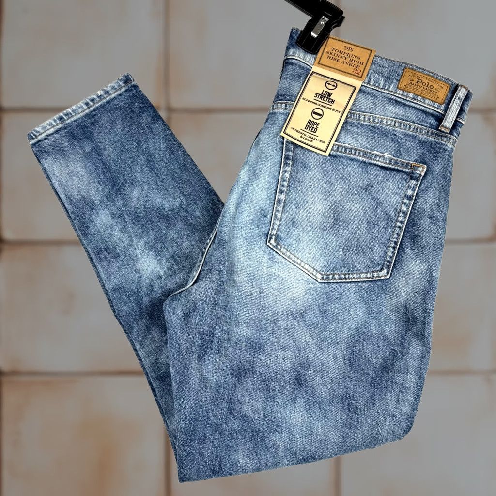 Polo Ralph Lauren Polo Ralph Lauren Jeans Womens 32 Blue NWT Women Tompkins Skinny Mid Rise Ankle Stretch Size 24" / US 00 / IT 34 - 1 Thumbnail