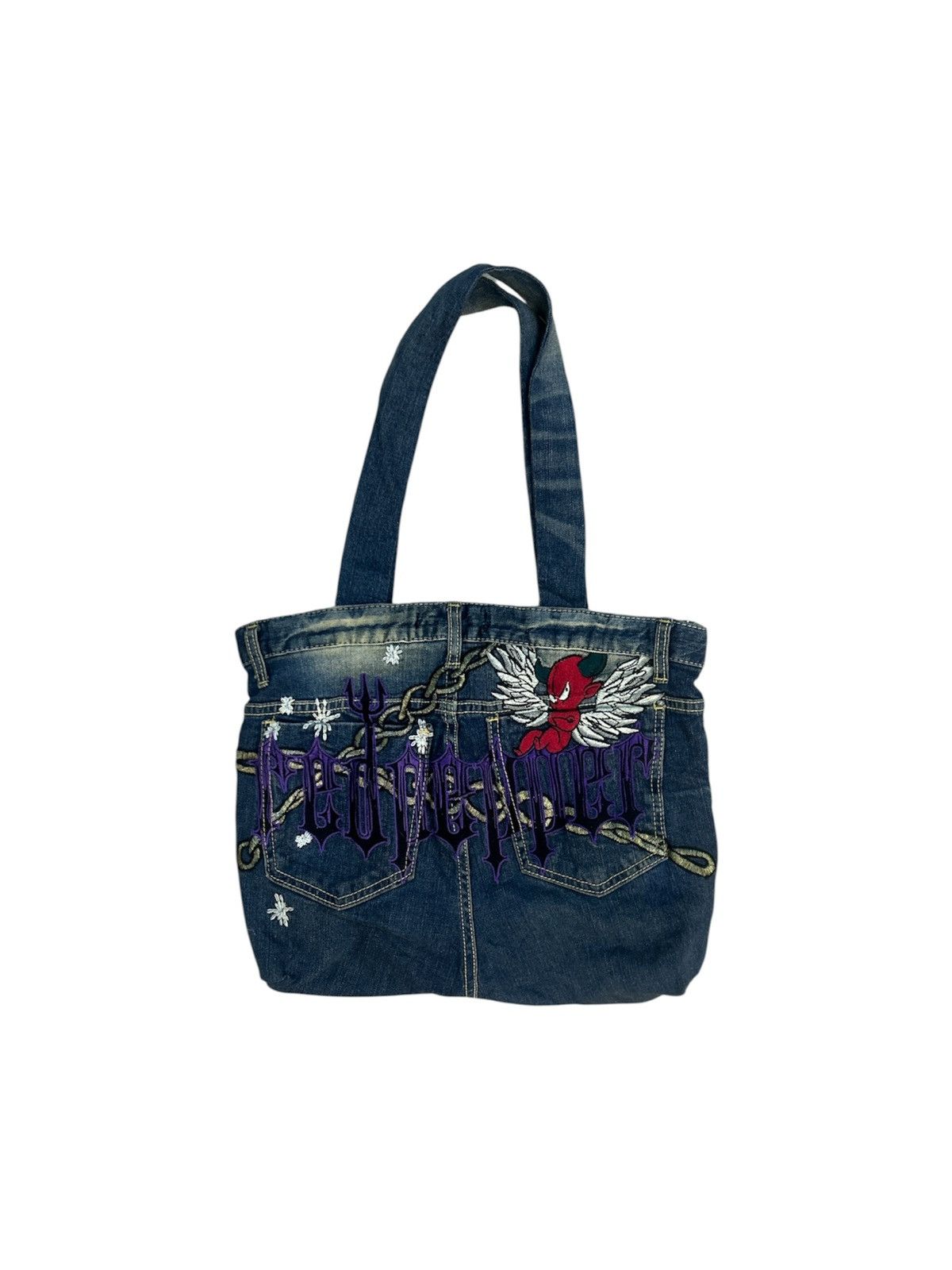 Tedman RARE💥Red Pepper Japanese Reworked Reversible Denim Tote Bag Size ONE SIZE - 1 Thumbnail