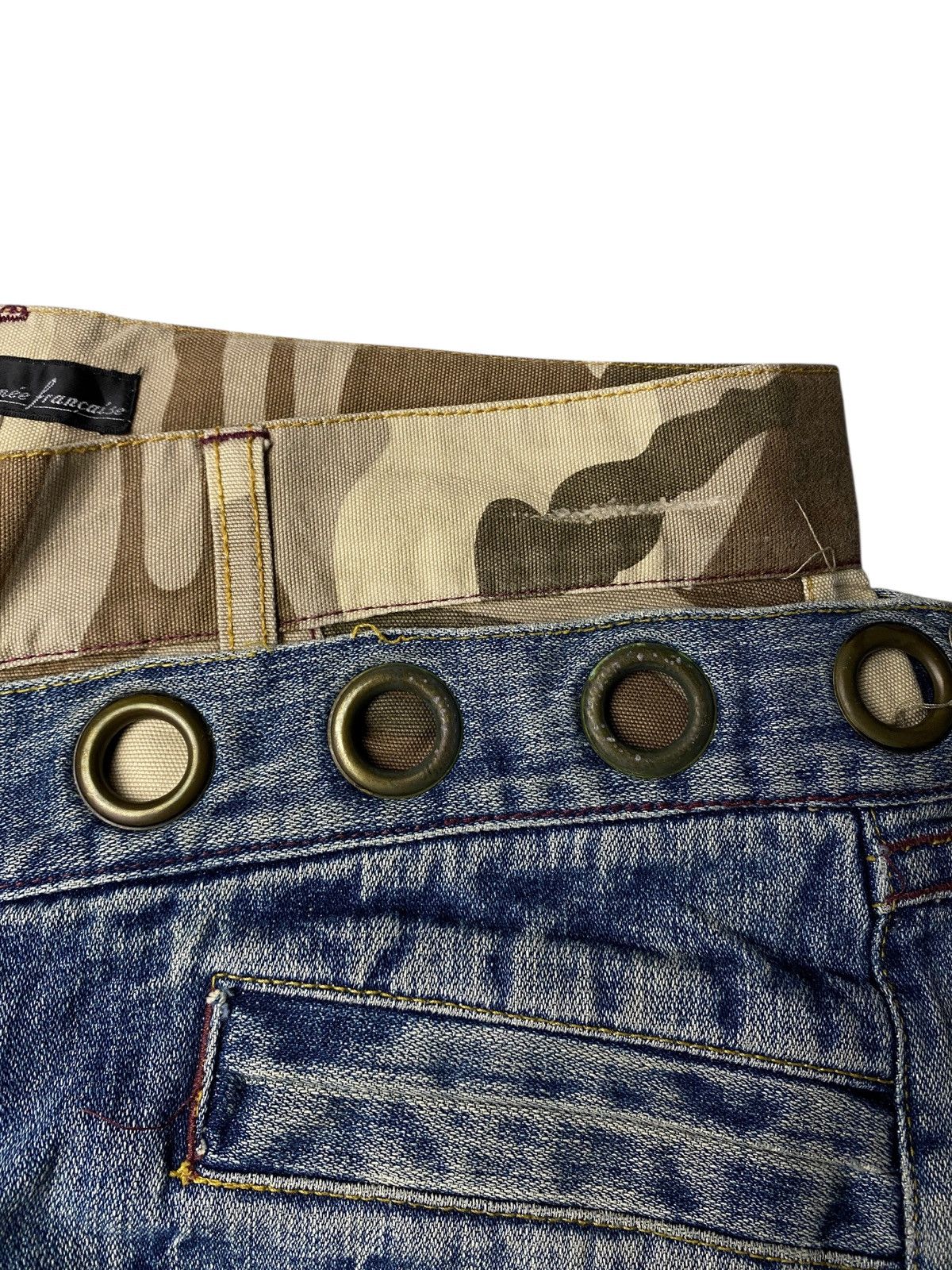If Six Was Nine 2000's Armee Double Waist Laced Flared Jeans Size US 29 - 3 Thumbnail