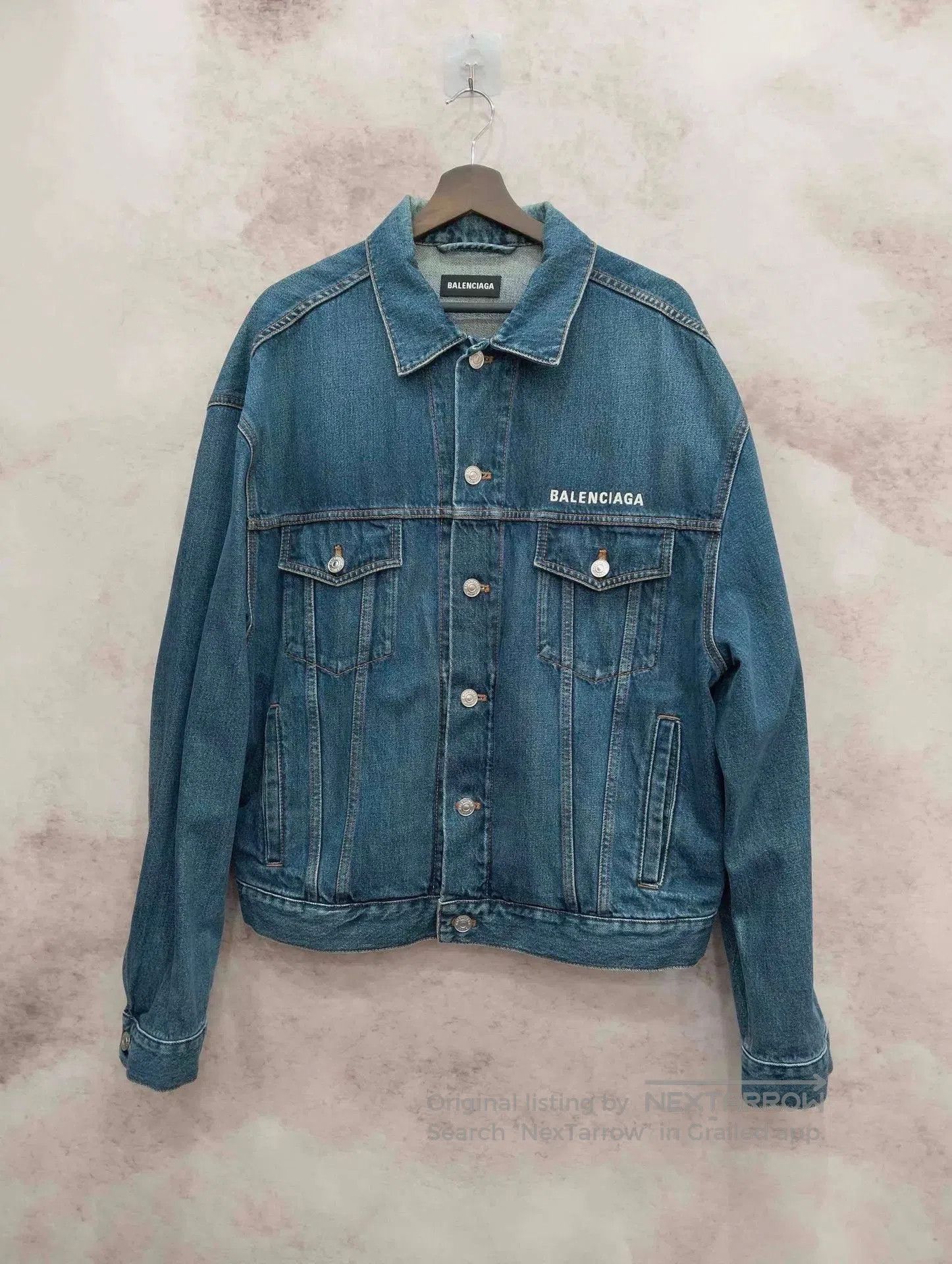 Balenciaga Blue Denim Jacket with Button Closure . Size US M / EU 48-50 / 2 - 1 Thumbnail