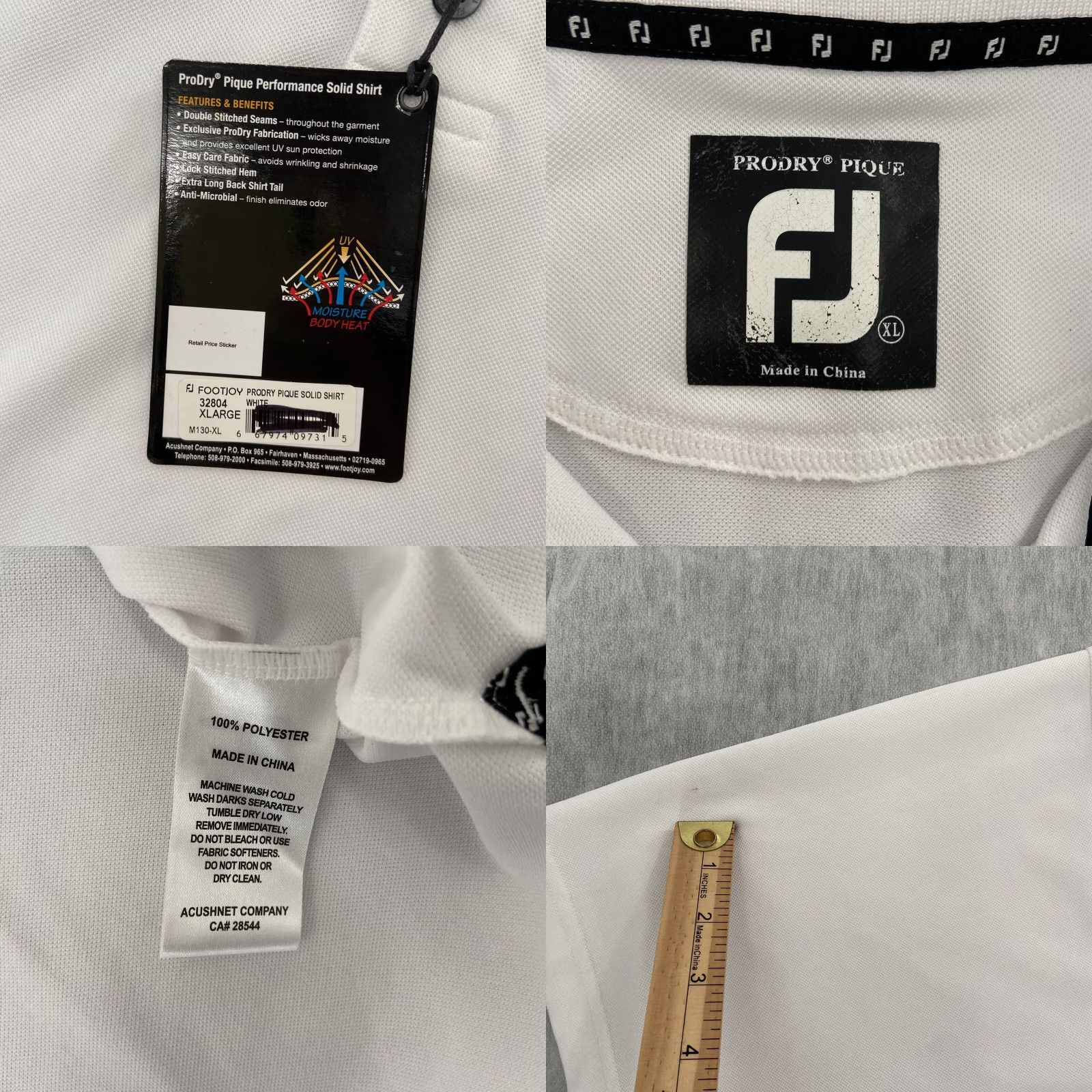 Footjoy Footjoy Shirt Adult Extra Large White Polo Golf Concession FJ Men XL Size US XL / EU 56 / 4 - 8 Thumbnail