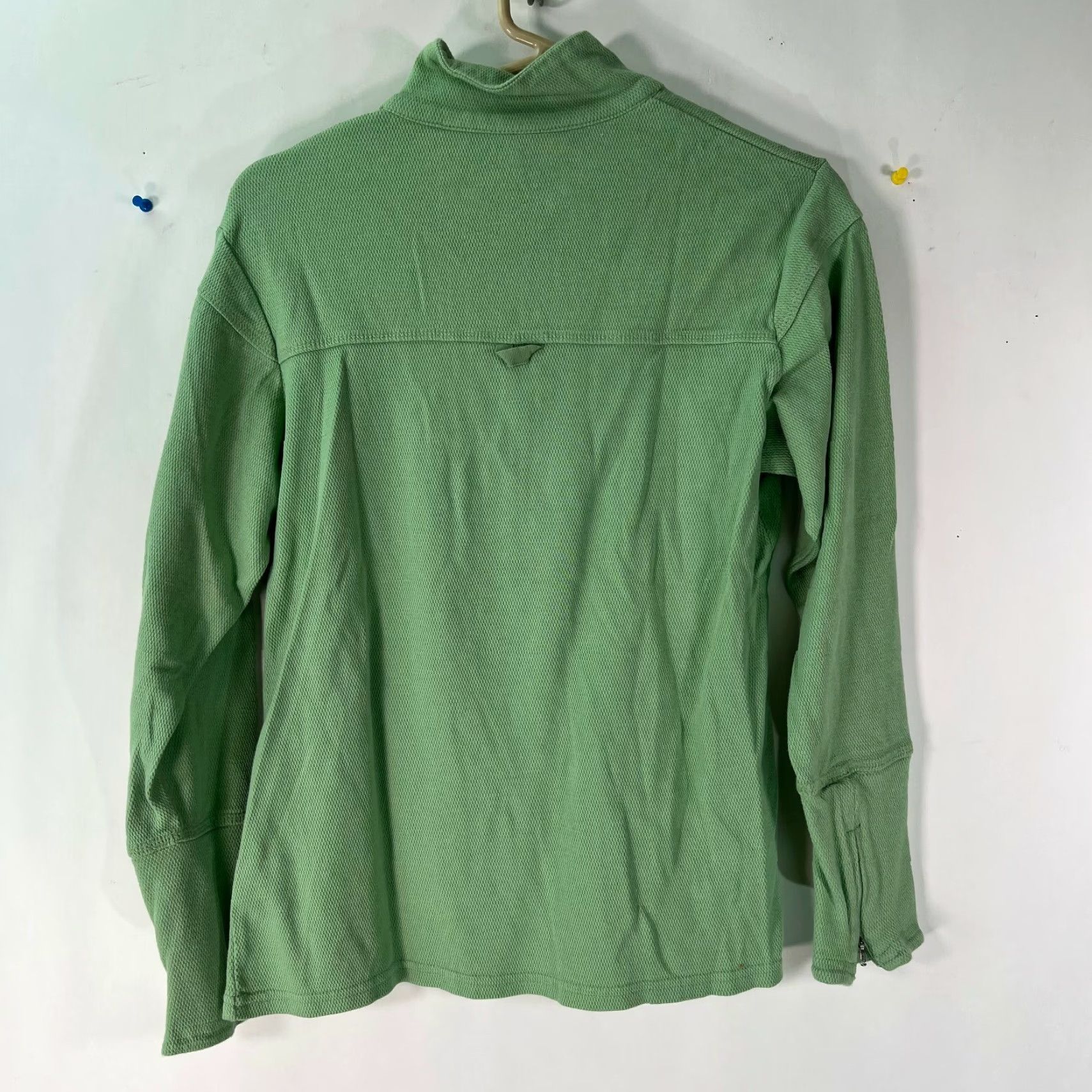 Vintage Green Source Womens Green Long Sleeves 1/4 Zip Pullover Cotton Sweatshirt Size M Size M / US 6-8 / IT 42-44 - 2 Thumbnail