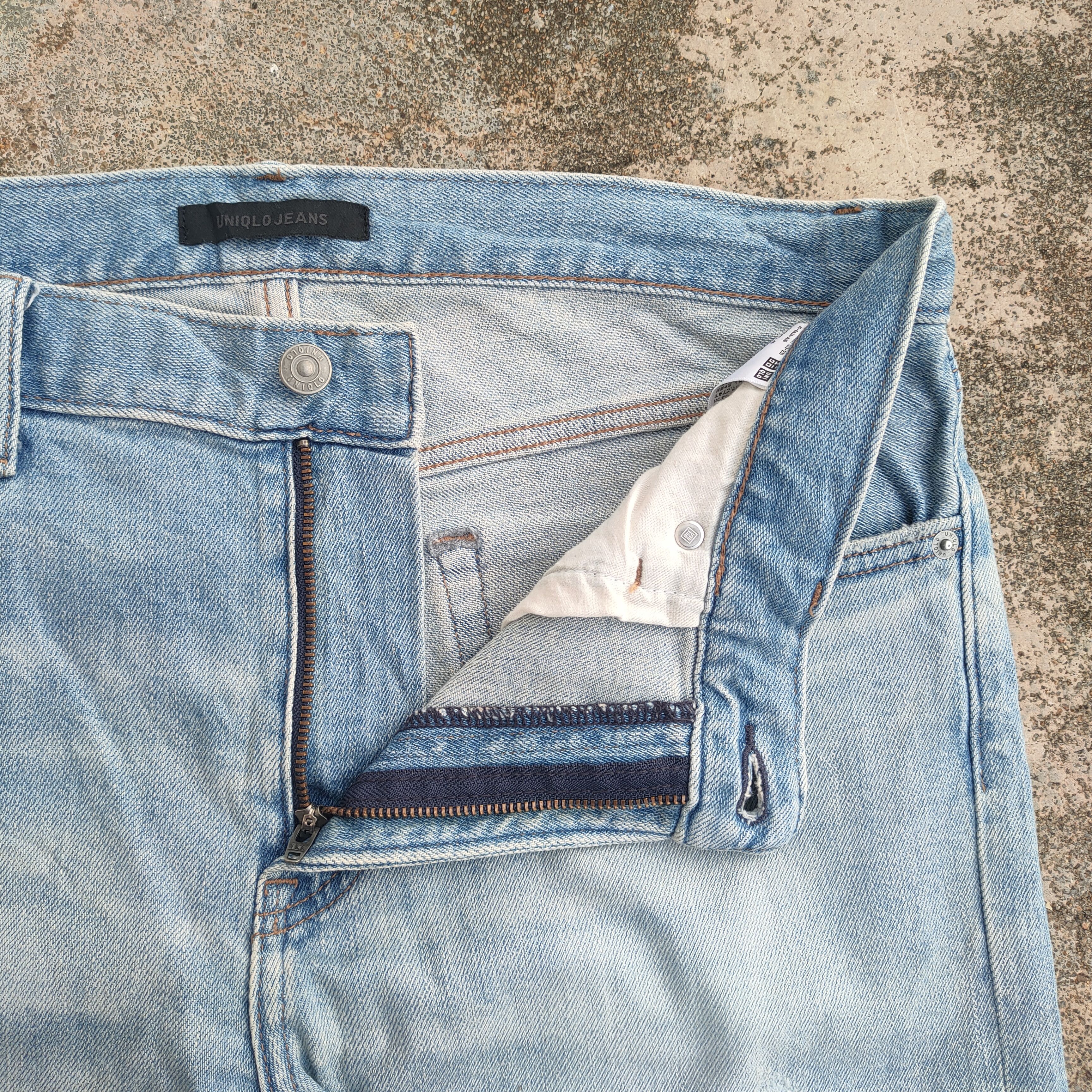 Black Label × Japanese Brand × Jean VINTAGE JAPANESE STRAIGHT FADED RIPPED DENIM JEANS PANTS Size US 35 - 5 Thumbnail