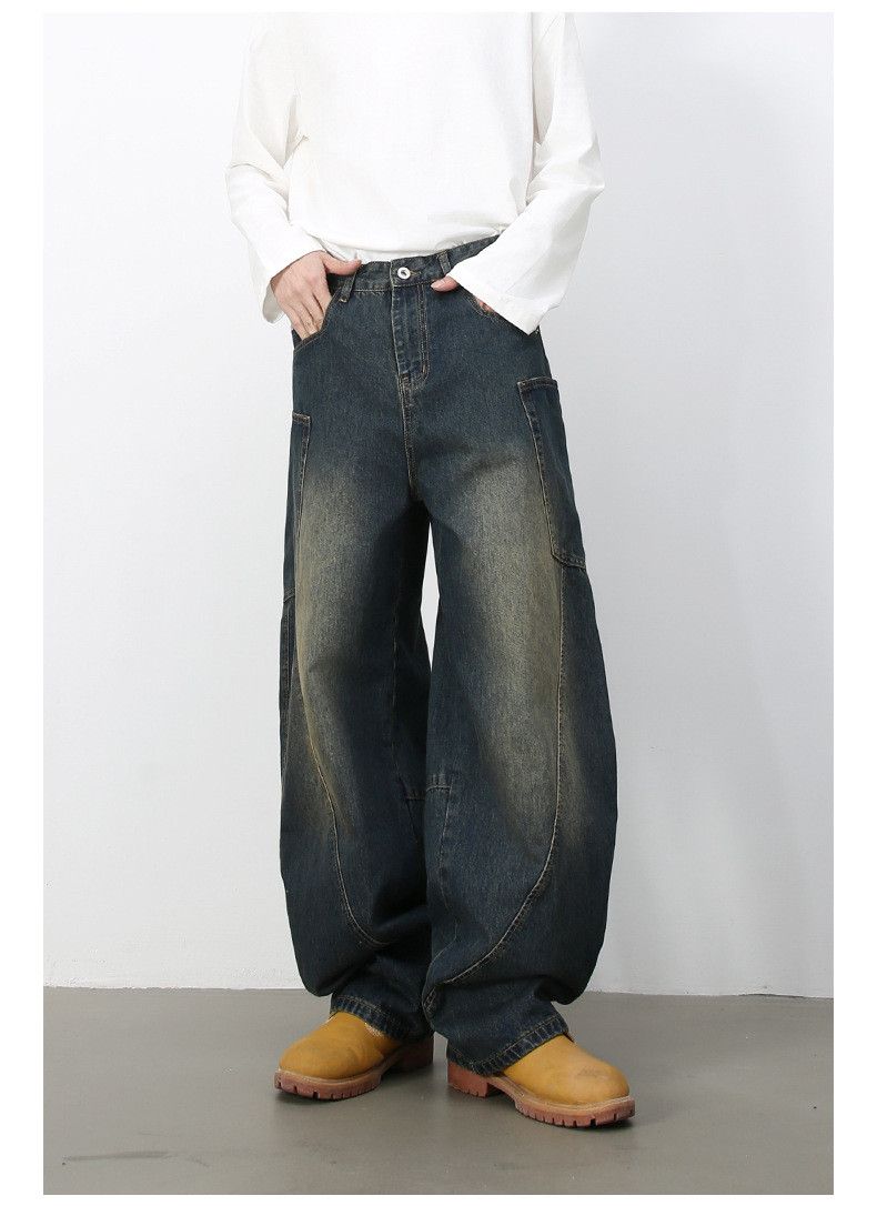 Japanese Brand × Jean Men's loose retro distressed trendy scimitar jeans Size US 32 / EU 48 - 1 Thumbnail
