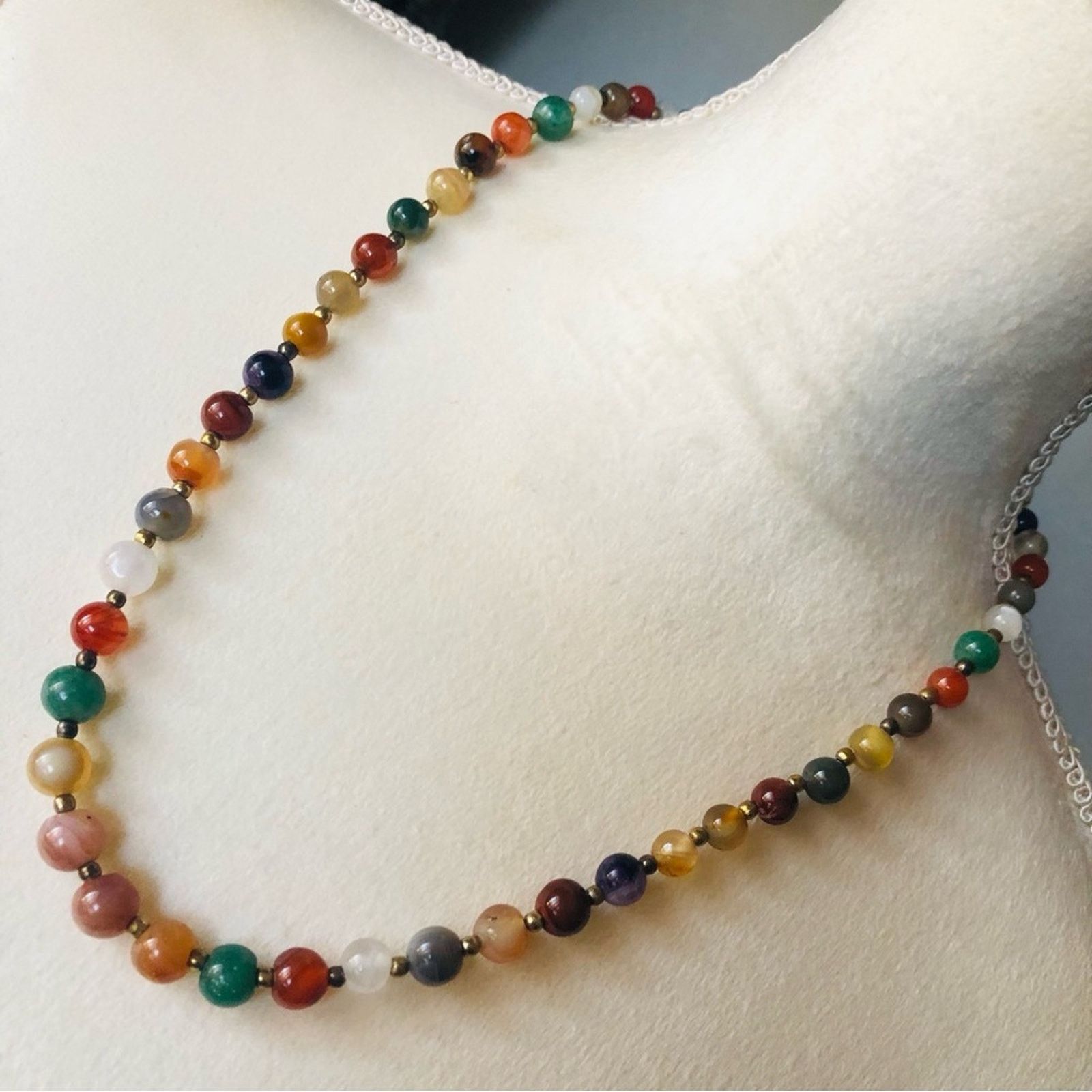 Vintage Vintage hand crafted genuine stone agate necklace Size ONE SIZE - 1 Thumbnail