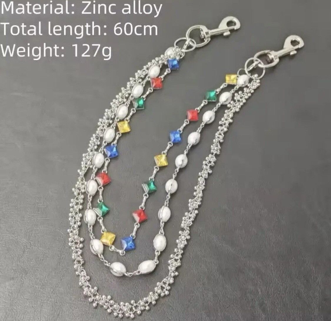 Jewelry Rhinestone Three Layers Pearl Pants Chain Waist Chain Size ONE SIZE - 4 Thumbnail