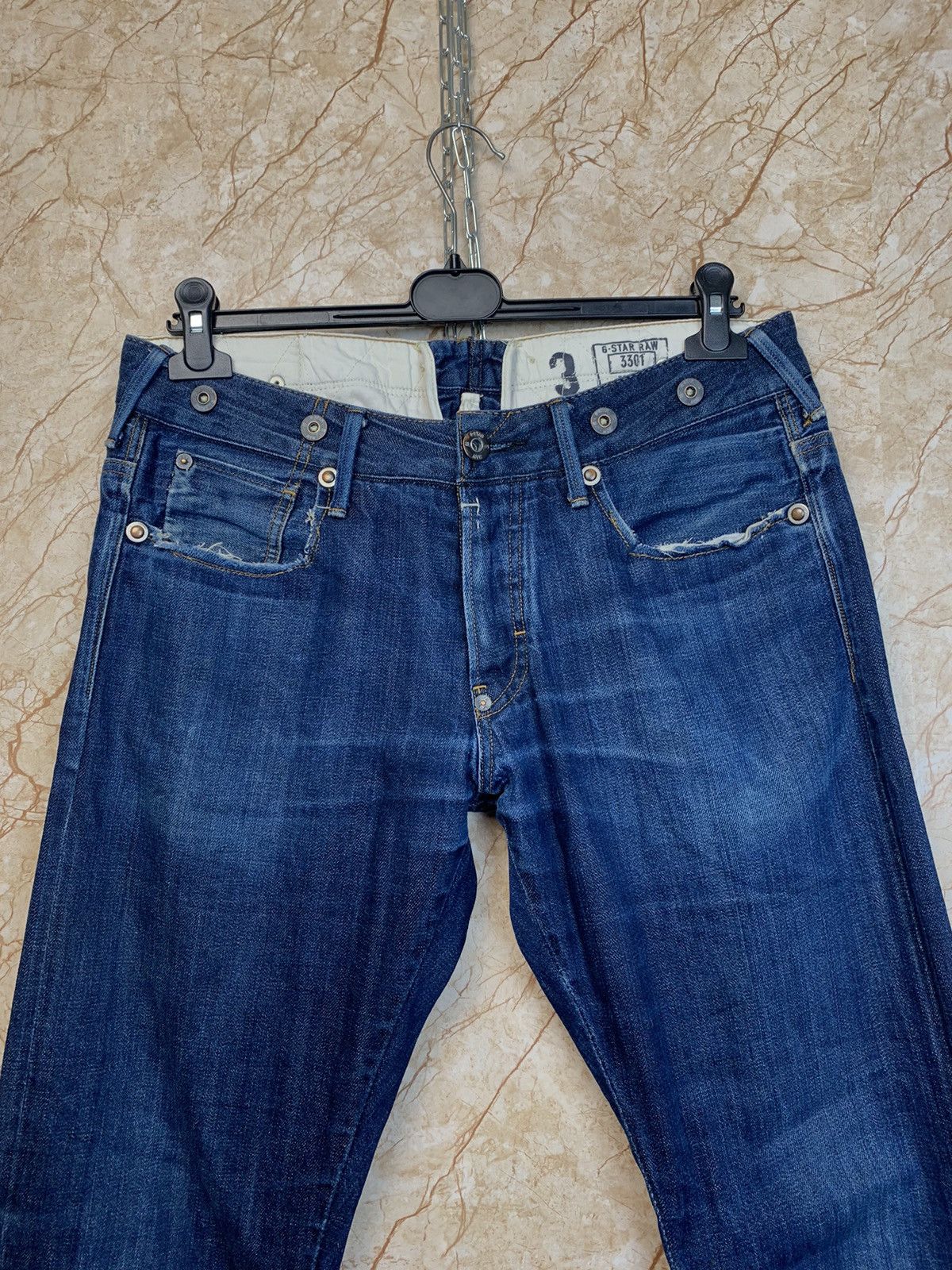 G-Star Lumber Narrow Handcrafted Buckle Back Selvedge Denim Jeans Size US 31 - 7 Thumbnail