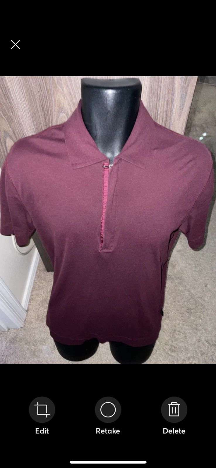 Hugo Boss Men’s used Boss polo zipper shirt maroon size S small Pre ow Size US S / EU 44-46 / 1 - 1 Thumbnail