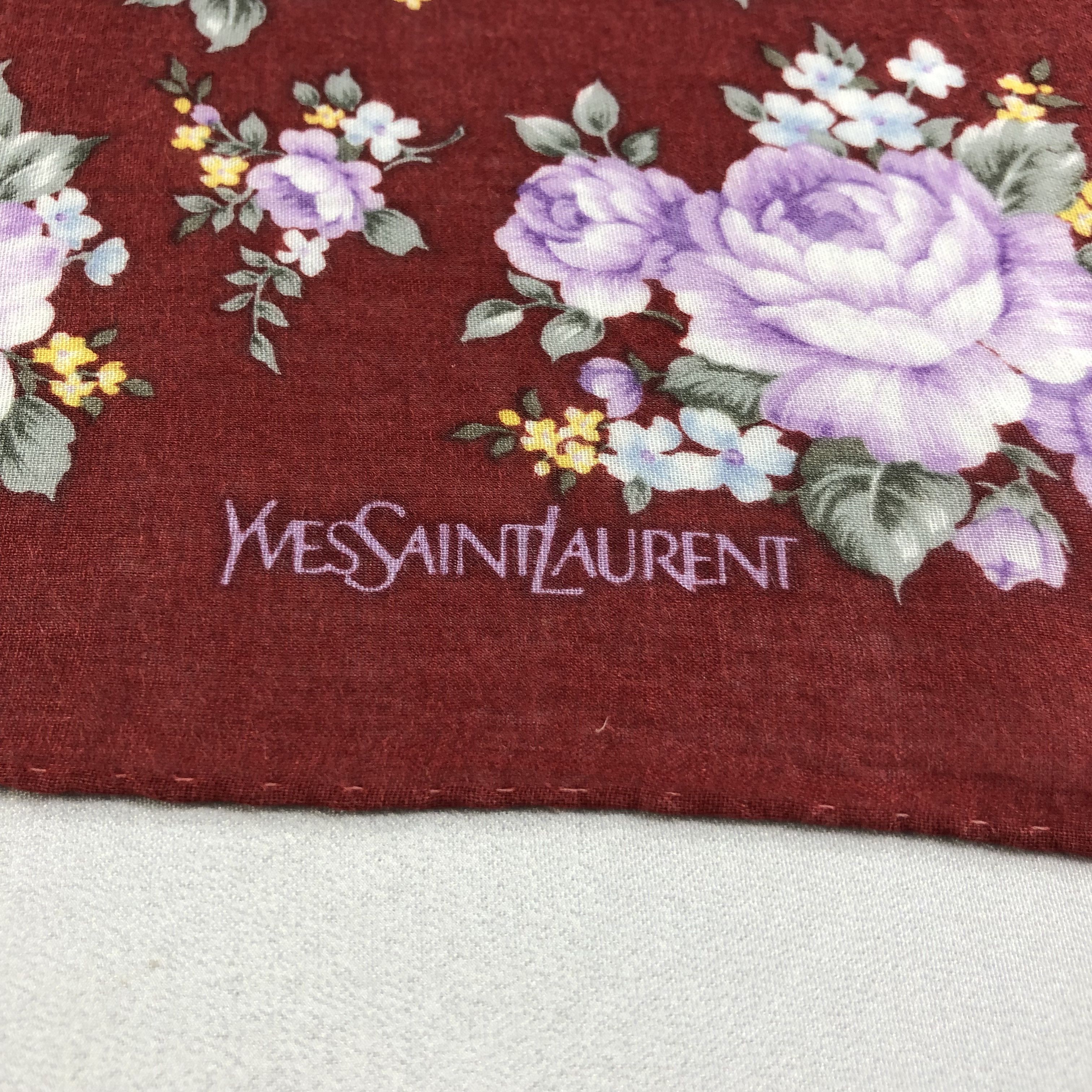 Vintage × Yves Saint Laurent YSL Hand Rolled Handkerchief Neckerchief Bandana H1738 Size ONE SIZE - 4 Thumbnail