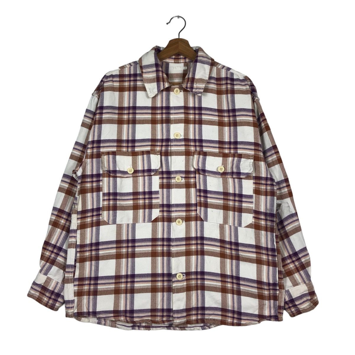 Issey Miyake Vintage Flannel Shirt Jacket GU Japan Tartan Design Checked Size US M / EU 48-50 / 2 - 1 Thumbnail