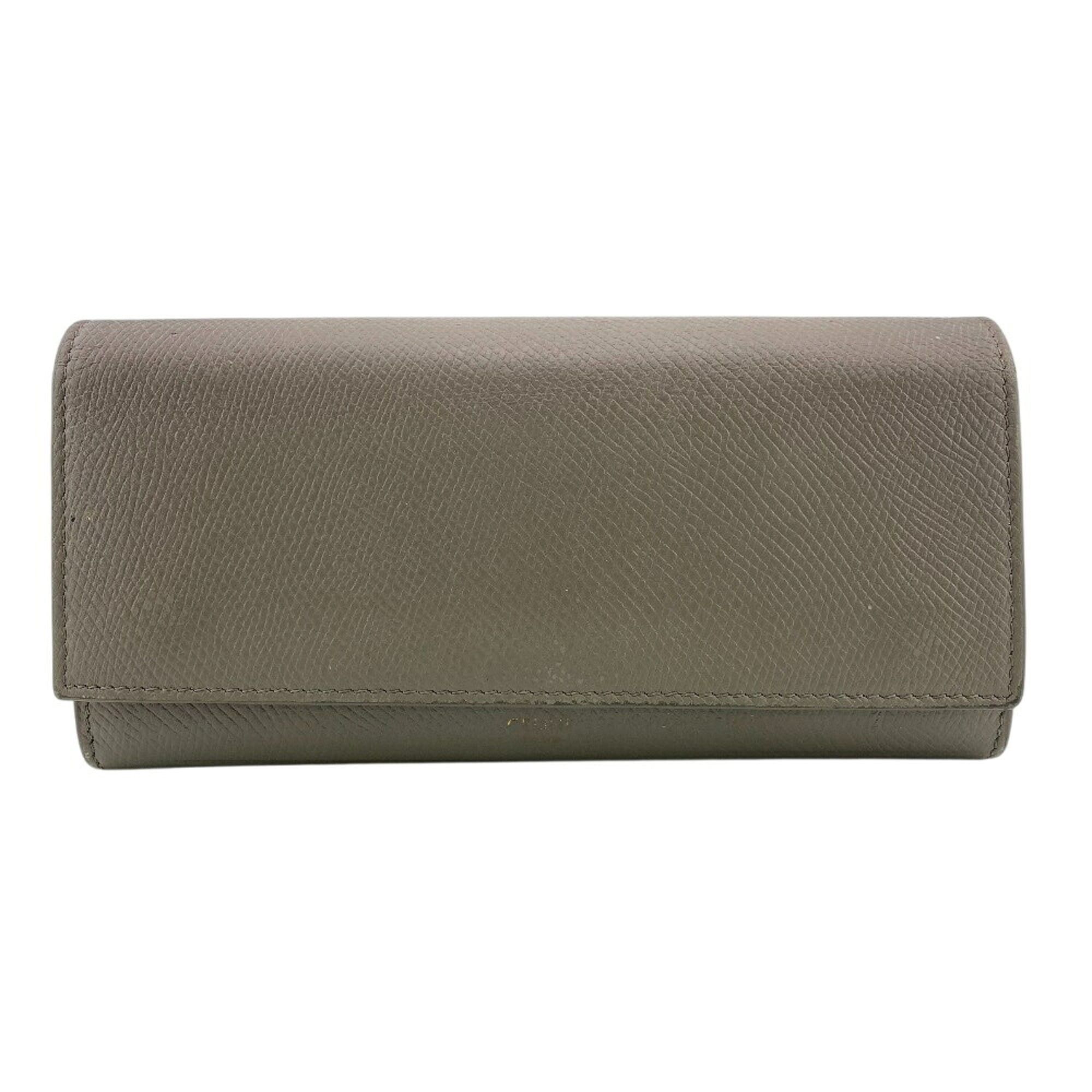 Celine CELINE Large Flap Wallet, Gray, Women's Size ONE SIZE - 1 Thumbnail