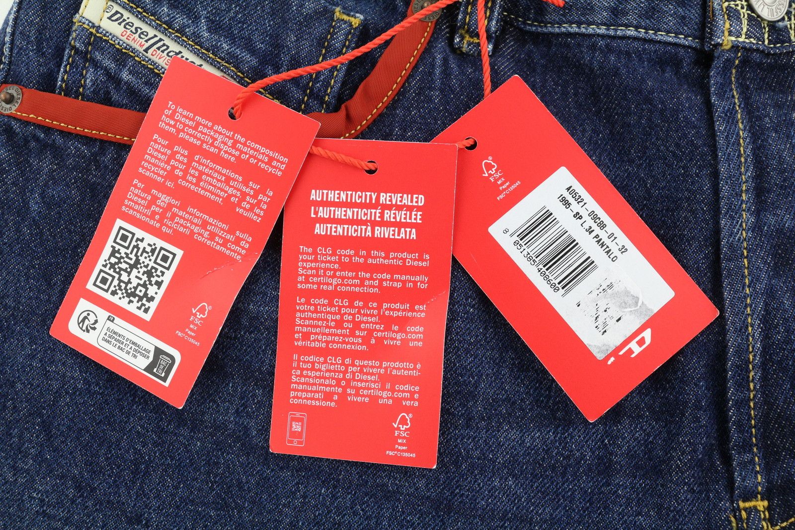 Diesel D-SARK-Z-SP 09C88 W32/L34 Slim Washed Blue Jeans 40893 Size US 32 / EU 48 - 6 Thumbnail