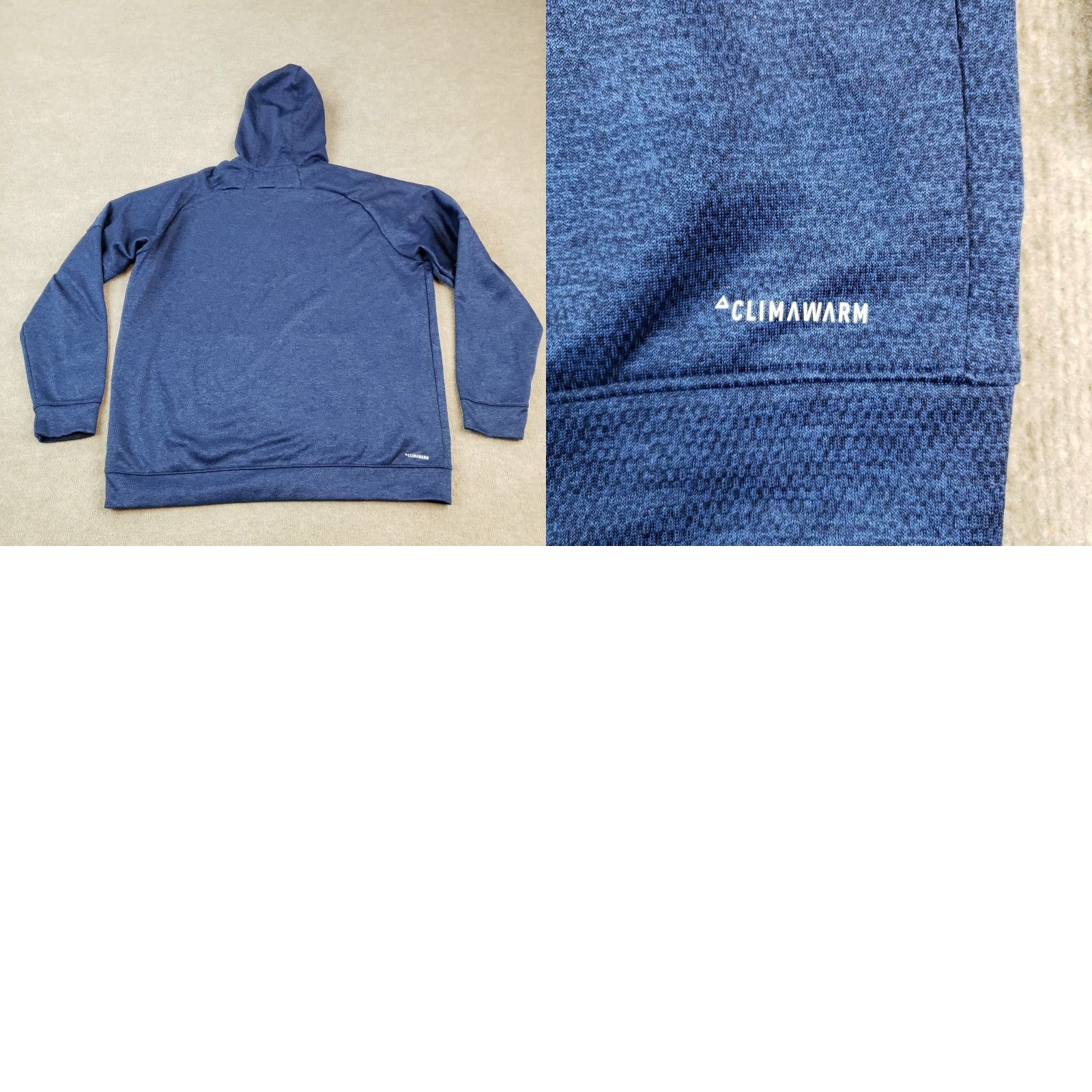 Adidas Adidas Hoodie Mens XL Blue Logo Hoodie Pullover Outdoor Casual Long Sleeve Knit Polyester Sweatshirt Size US XL / EU 56 / 4 - 8 Thumbnail
