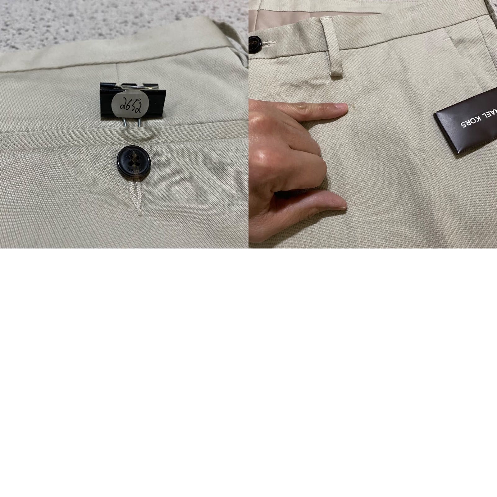 Michael Kors Michael Kors Mens Pants Chino Slim Straight 36x32 Beige Flat Front Wool Cotton Blend Size US 36 / EU 52 - 9 Thumbnail