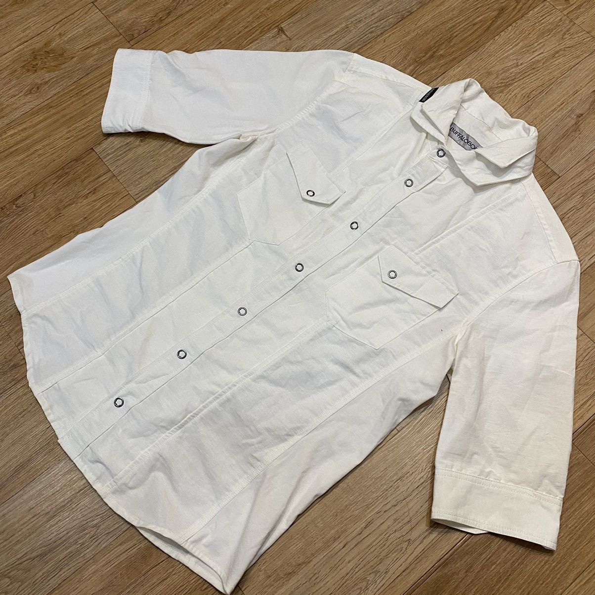 BUFFALO BOBS 2000s Buffalo Bobs - Double Layered Vkei Style White Shirt Size US M / EU 48-50 / 2 - 2 Thumbnail