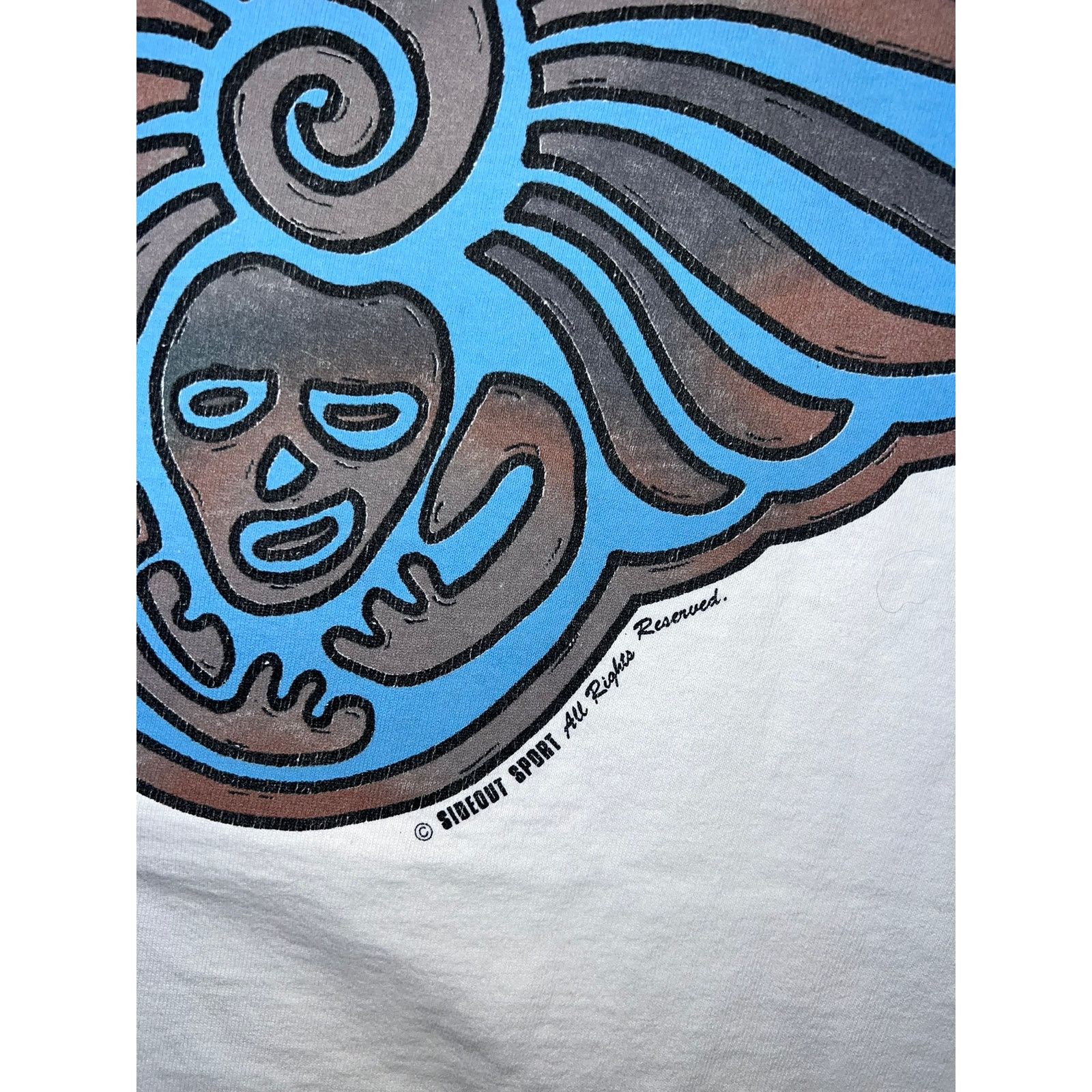 Sideout Vintage Surfing Shirt Sideout Sport Beach Art White Tee XL Size US XL / EU 56 / 4 - 11 Thumbnail