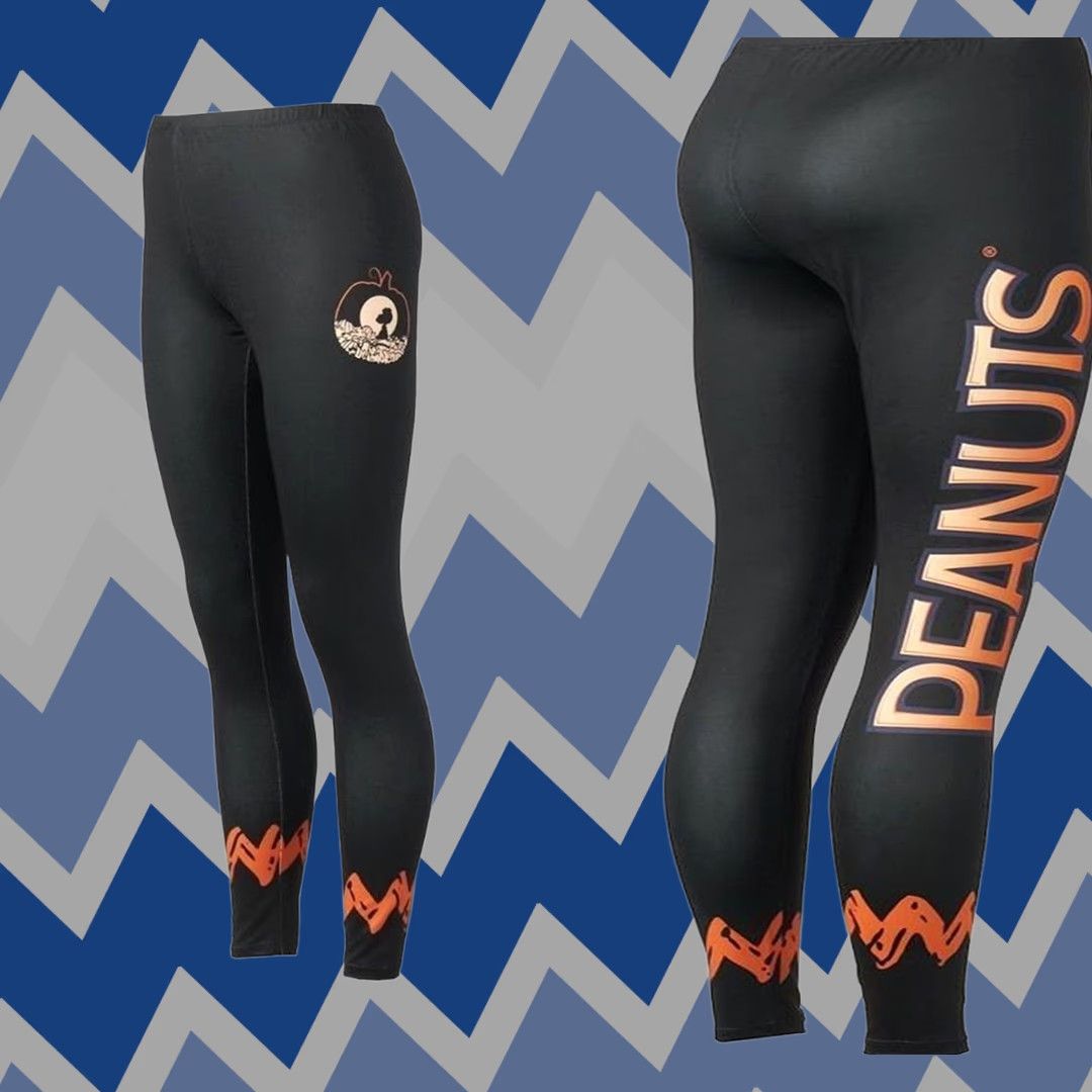 Peanuts Peanuts Charlie Brown Snoopy Great Pumpkin Halloween Leggings - Black XS Woman Footless Halloween Theme Girls Womens Size 26" / US 2 / IT 38 - 1 Thumbnail